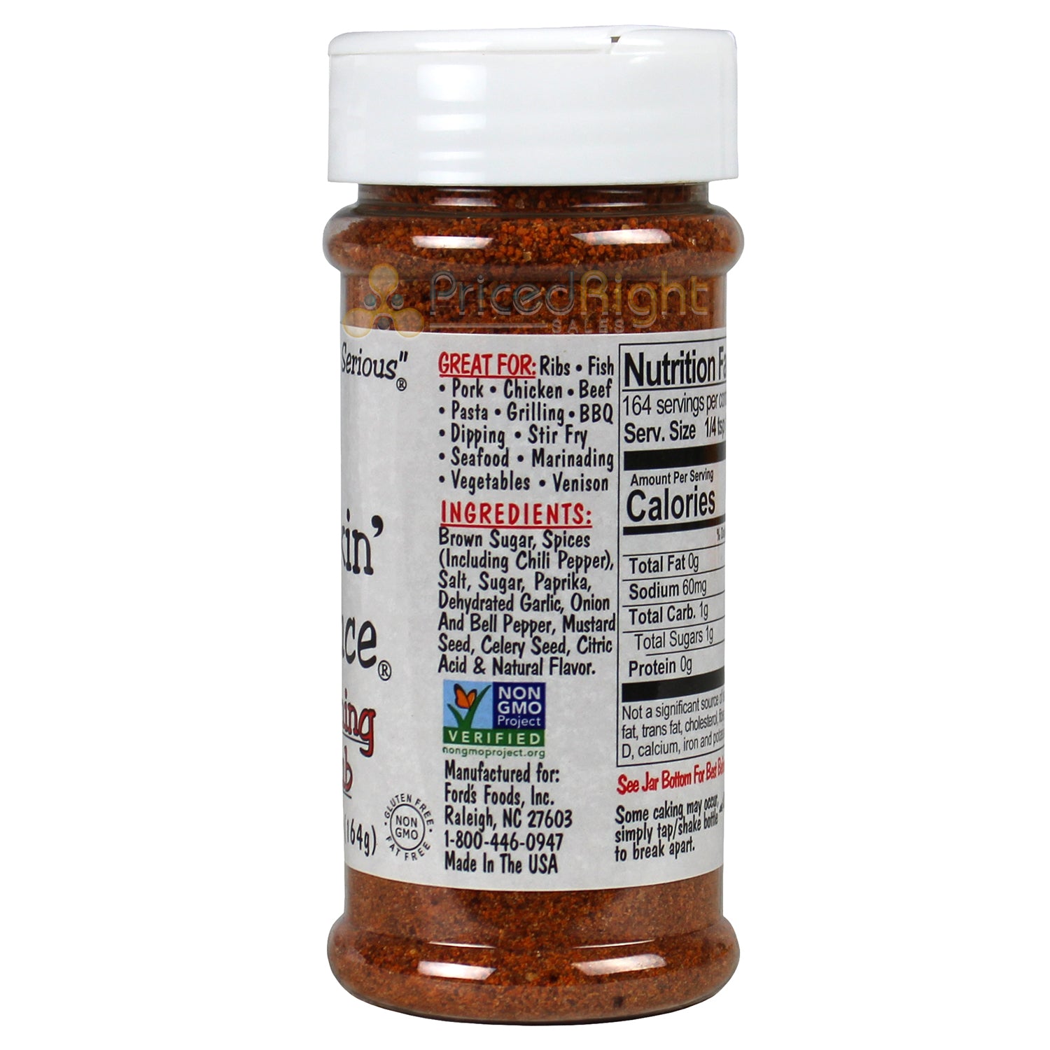 Bone Suckin' Sauce Hot Seasoning and Rub 5.8 Oz Bottle Non GMO Gluten & Fat Free