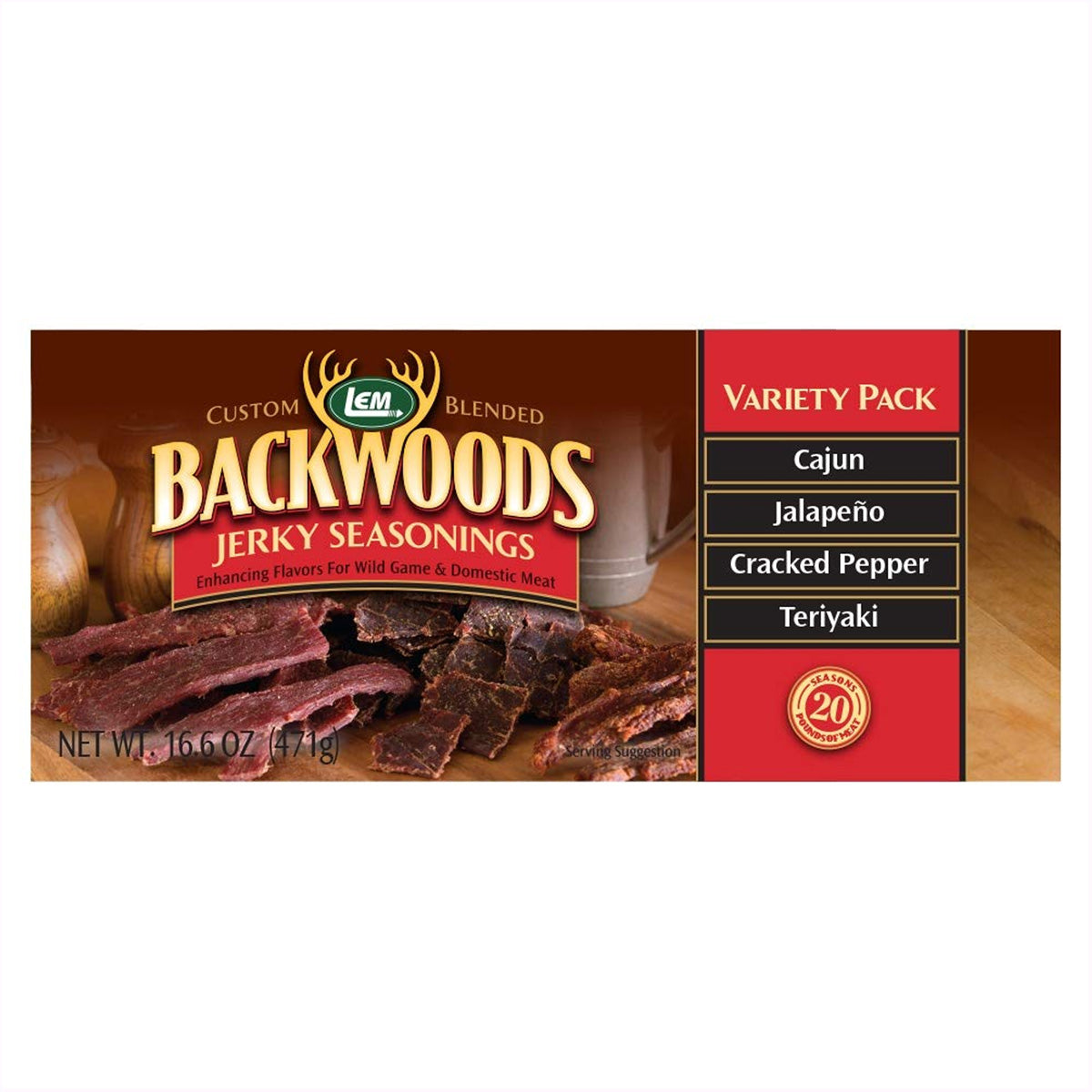 Backwoods Jerky Seasoning Cajun Jalapeno Cracked Pepper Teriyaki Variety Pack