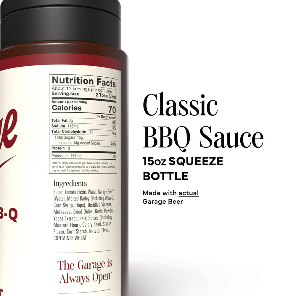 Garage Beer-B-Q Classic Barbecue Sauce 15 Oz w/ 10 Percent Beer Kosher 9717-6