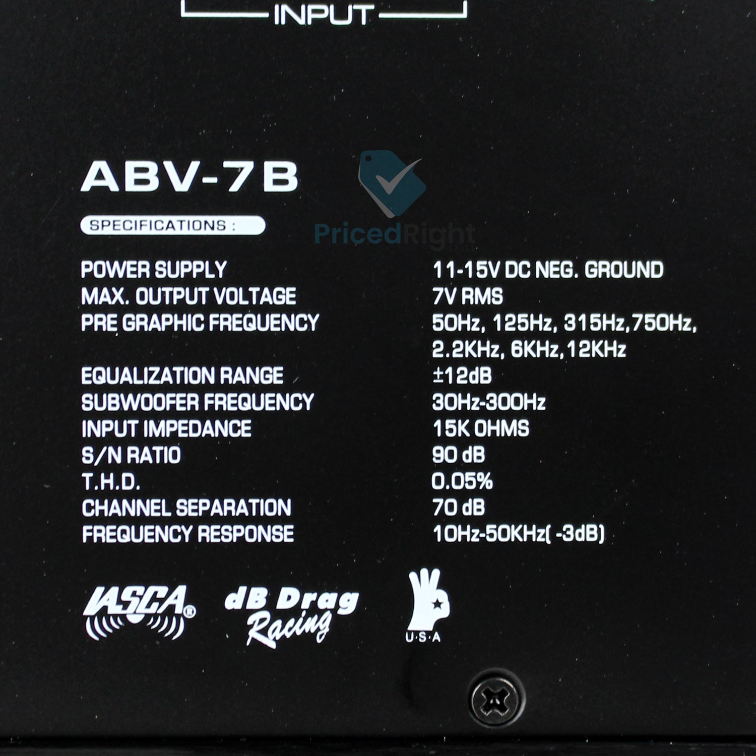 American Bass ABV-7B Equalizer 7 Band Pre-AMP w Digital Display Control AB-V7B