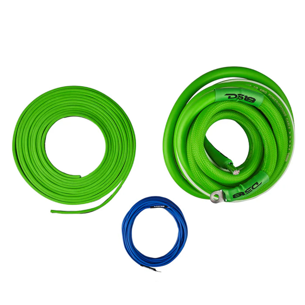DS18 Amplifier Wiring Installation Kit 0 Gauge CCA 3500W RMS Green AKIT0.GR