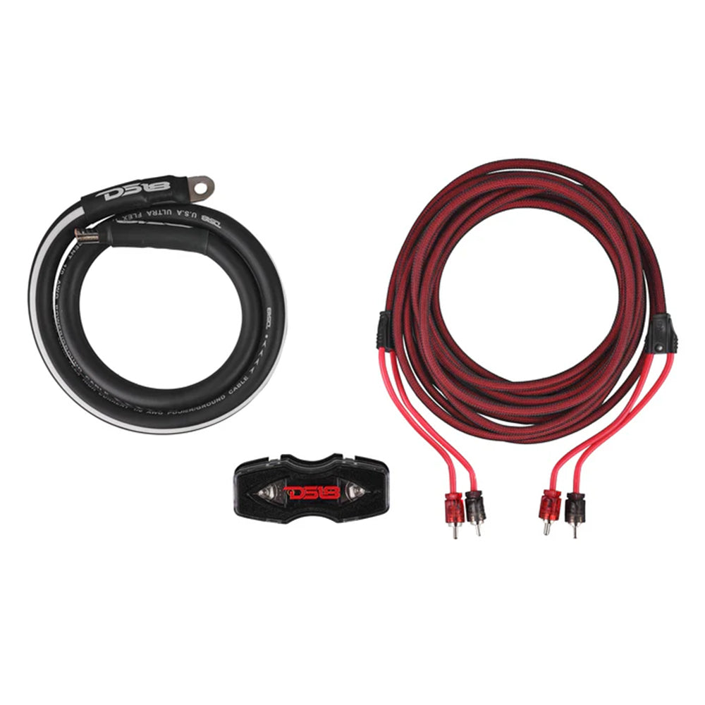 DS18 Amplifier Wiring Installation Kit 0 Gauge CCA 3500W RMS Red AKIT0.RD