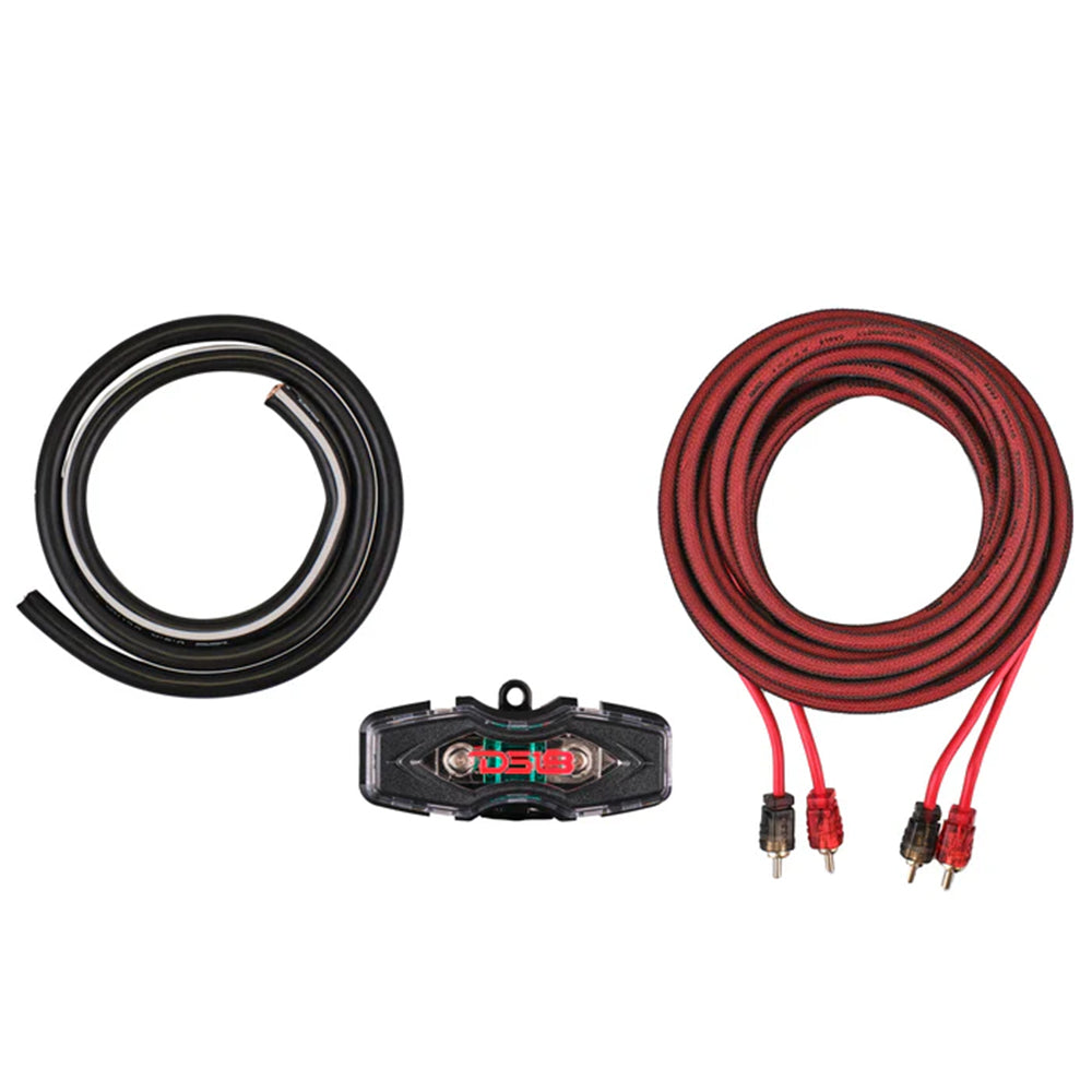 DS18 4 Gauge Amplifier Wiring Kit Installation Red CCA 4 Gauge 1680W AKIT4.RD