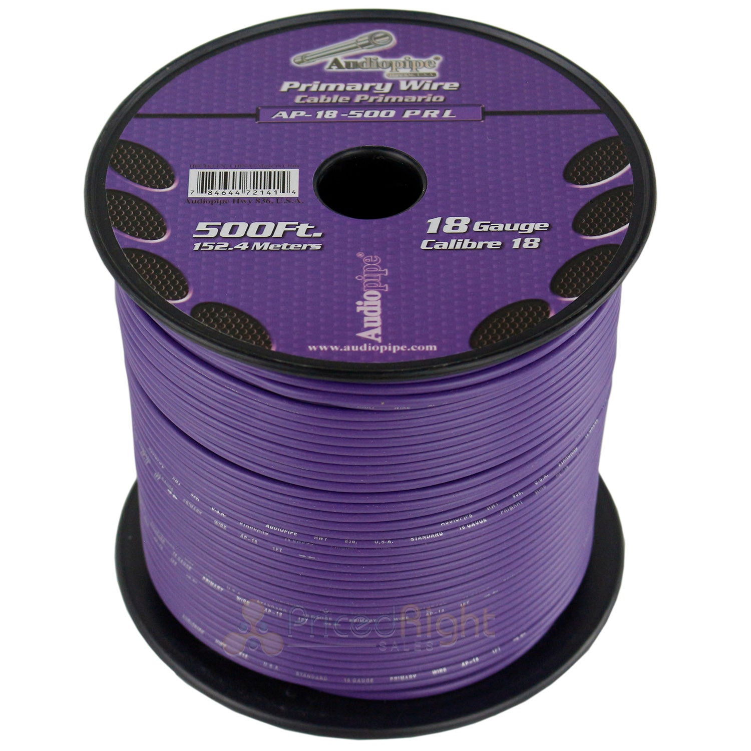 500' FT Spool Of Purple 18 Gauge AWG Feet Home Primary Power Cable Remote Wire