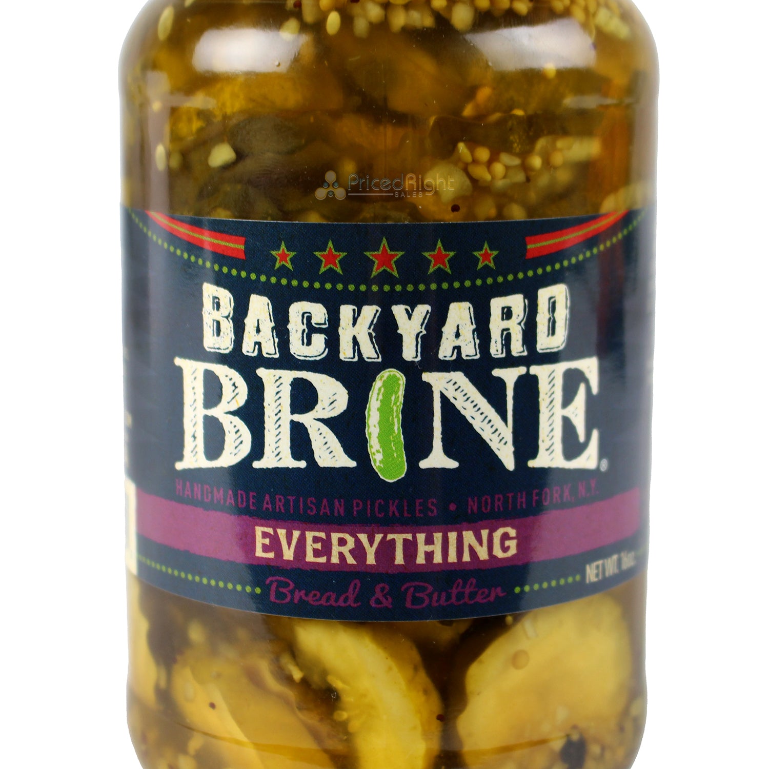 Backyard Brine Everything Bread and Butter Pickles 16 Oz Vegan and Vegetarian