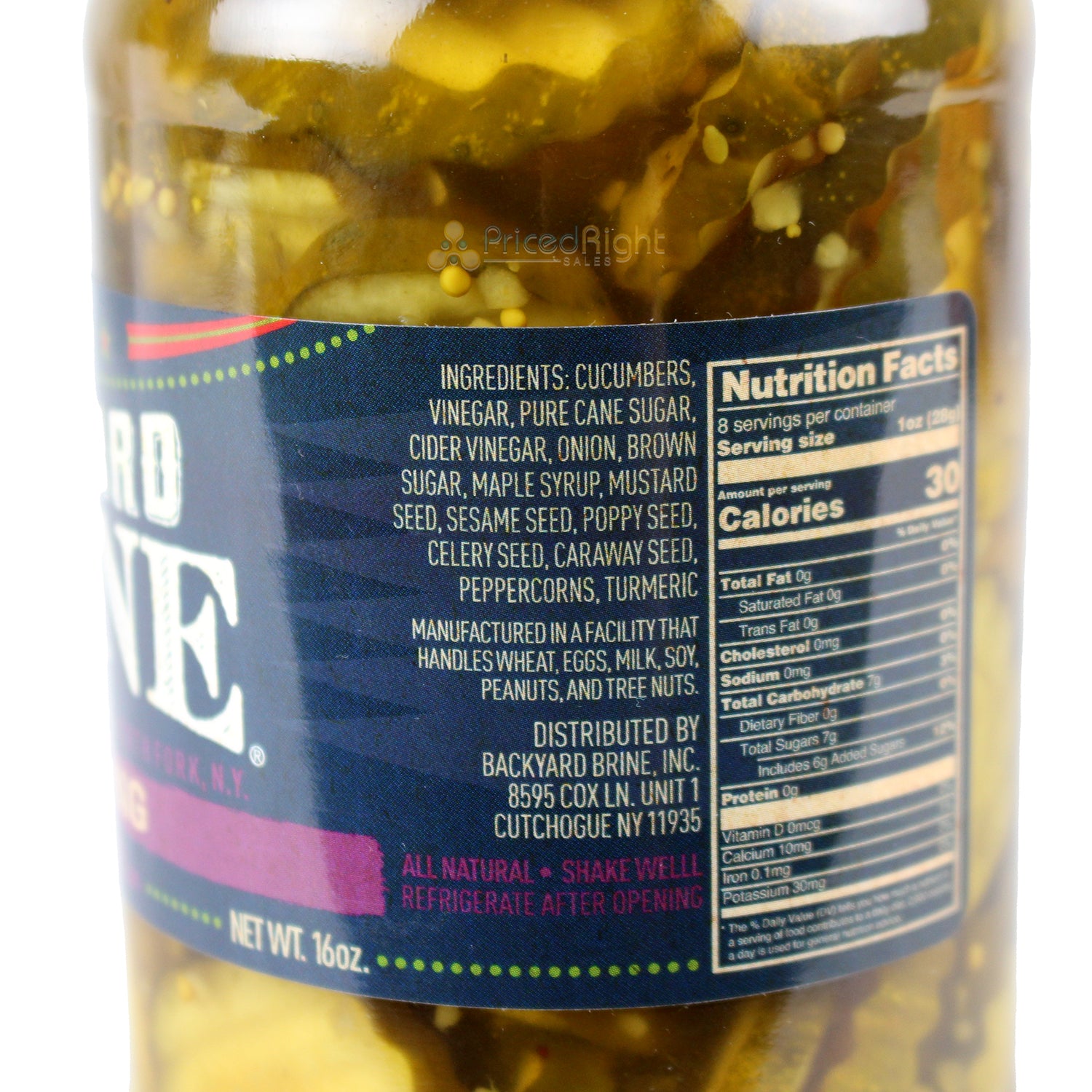 Backyard Brine Everything Bread and Butter Pickles 16 Oz Vegan and Vegetarian