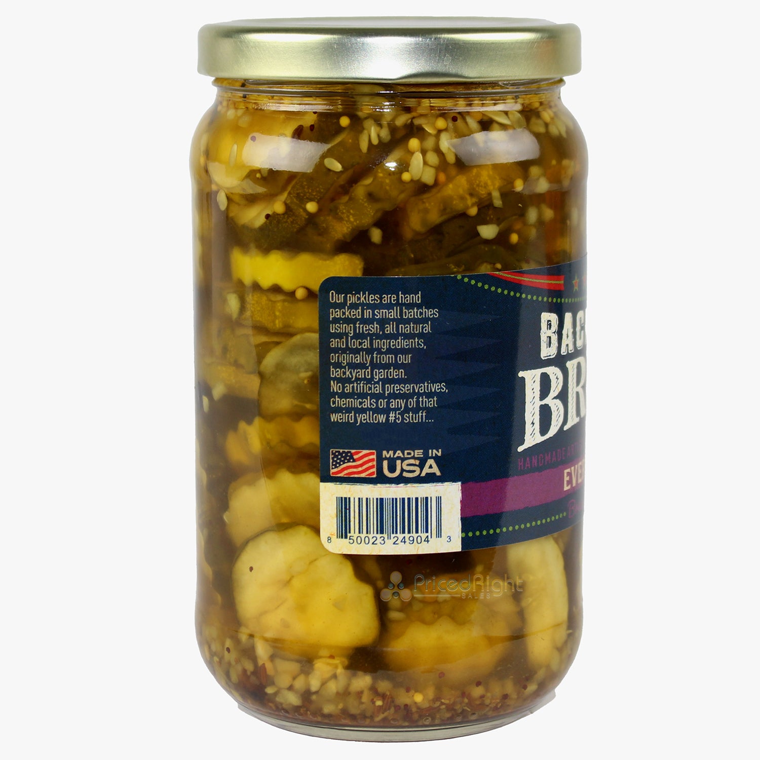 Backyard Brine Everything Bread and Butter Pickles 16 Oz Vegan and Vegetarian