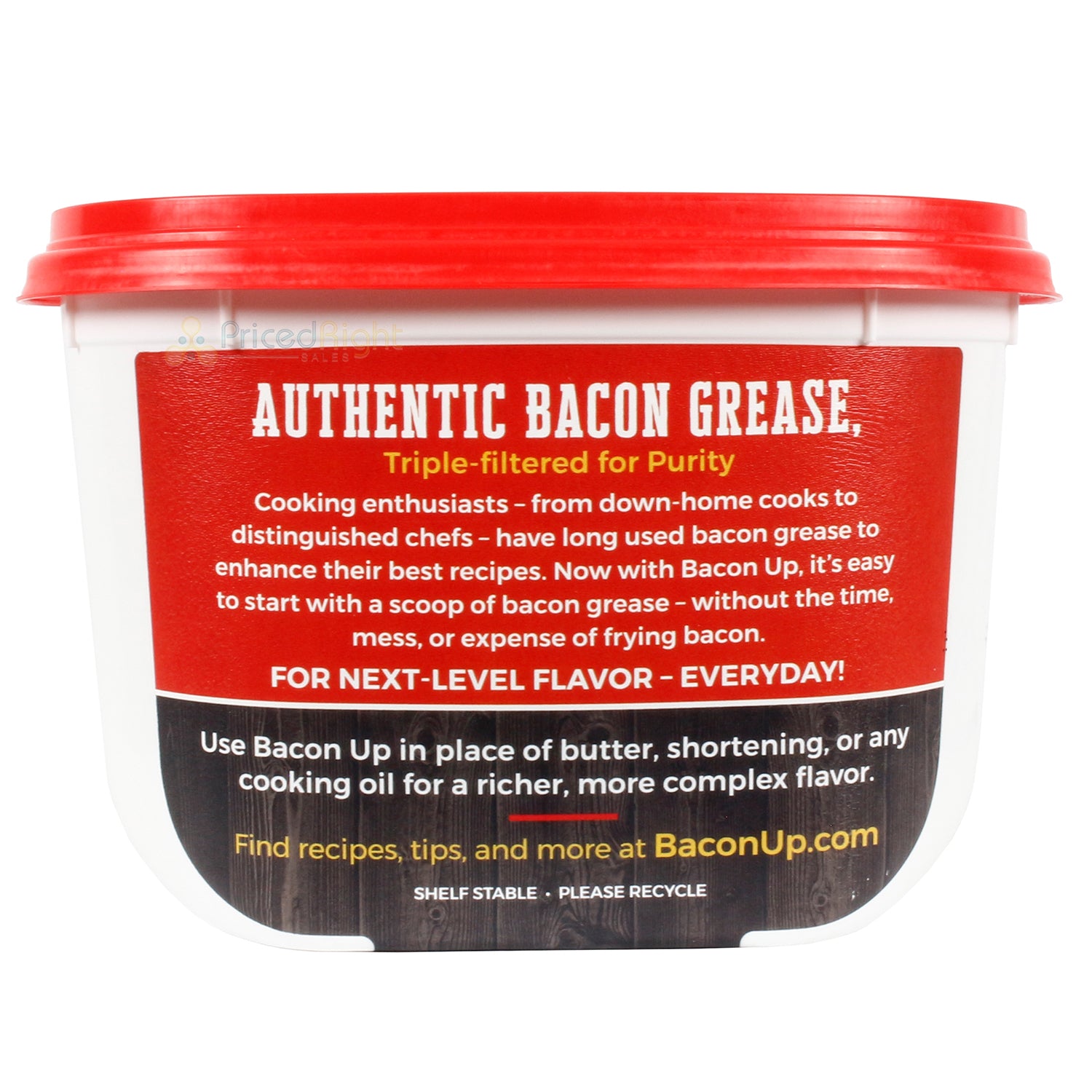 Bacon Up Bacon Grease for Cooking - 9lb Pail of Authentic Bacon Fat for Cooking Frying and Baking - Triple-Filtered for Purity N