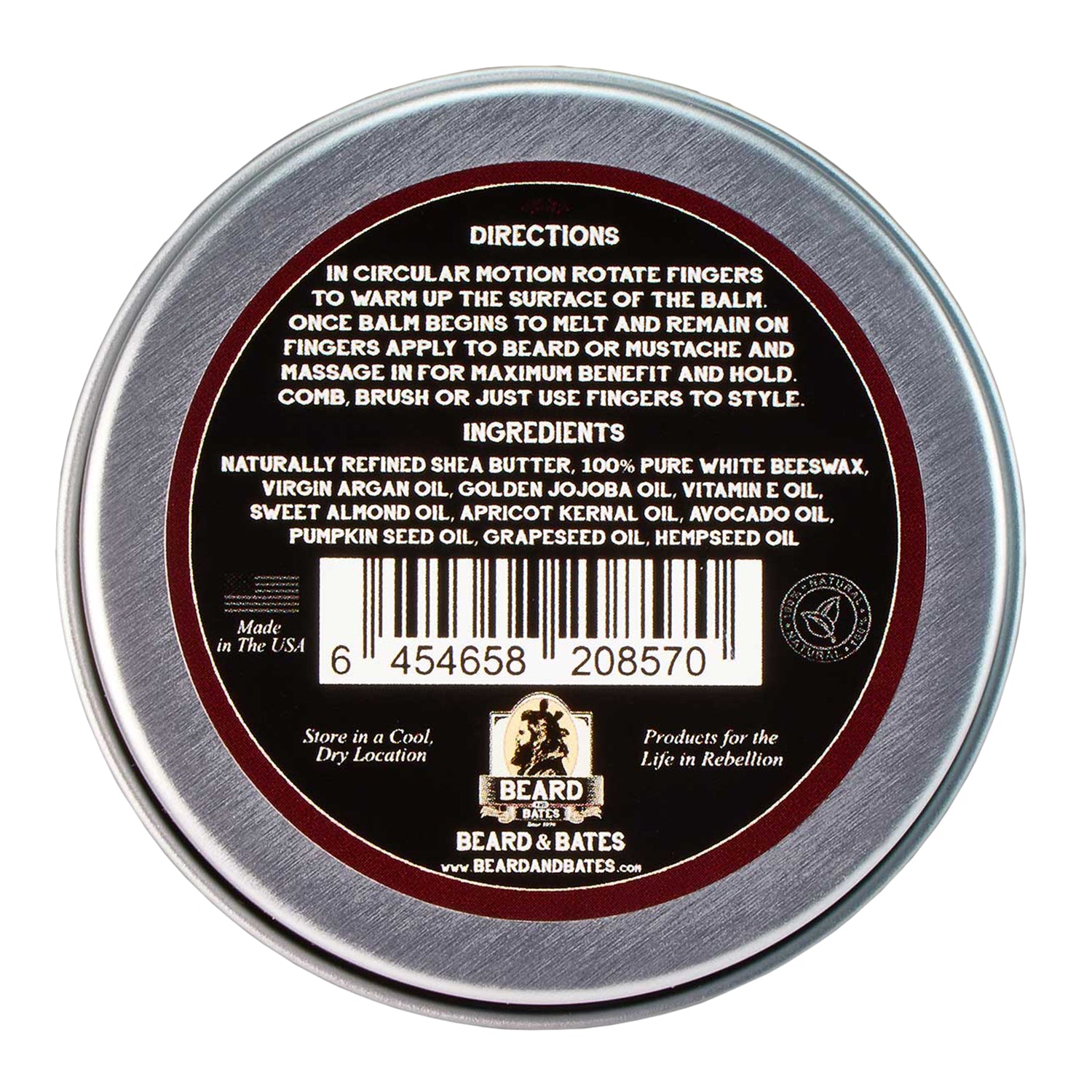 Beard & Bates 1878 Black Label Beard Balm Classic Styling Hold Finishing Balm