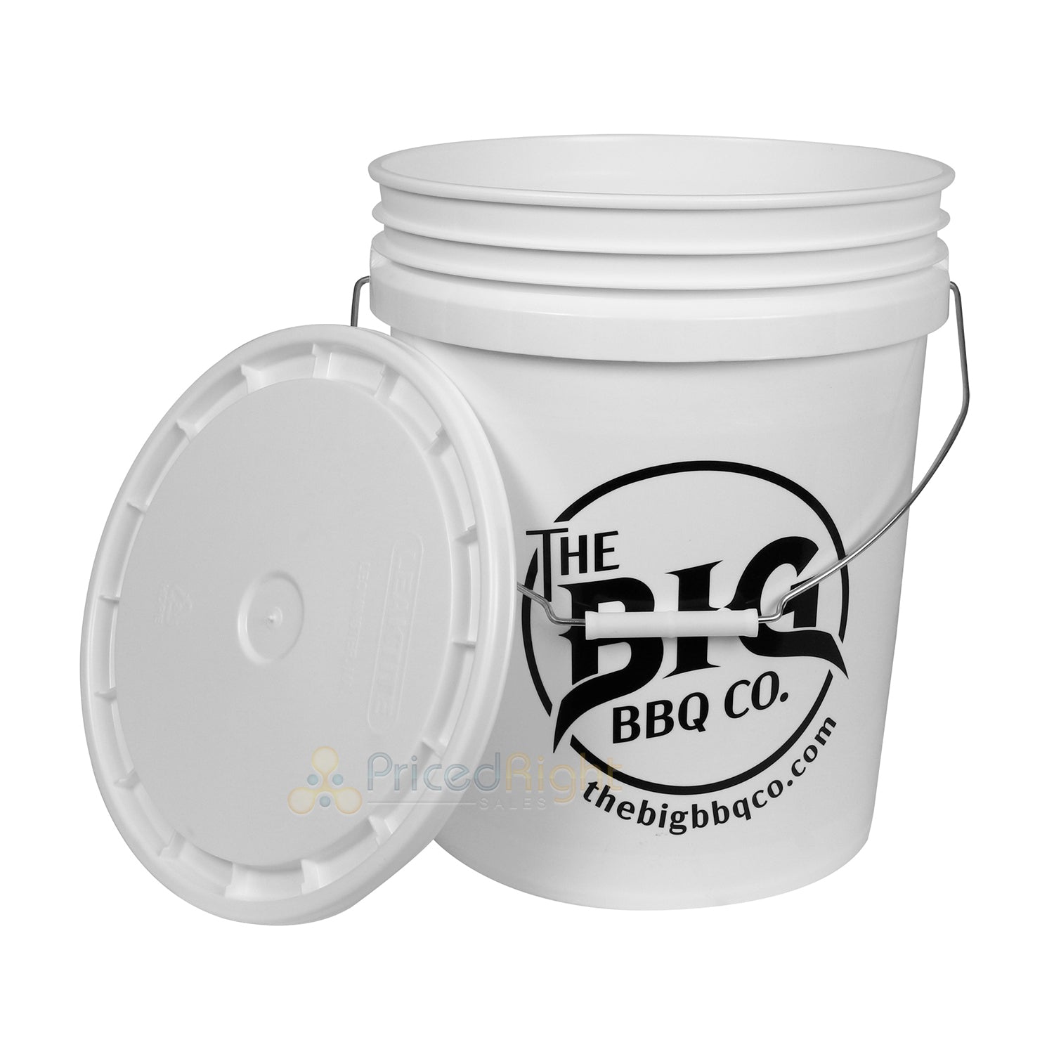 Big BBQ Company 5 Gallon Plastic Storage Bucket 12-Inch Diameter W/ Lid & Handle