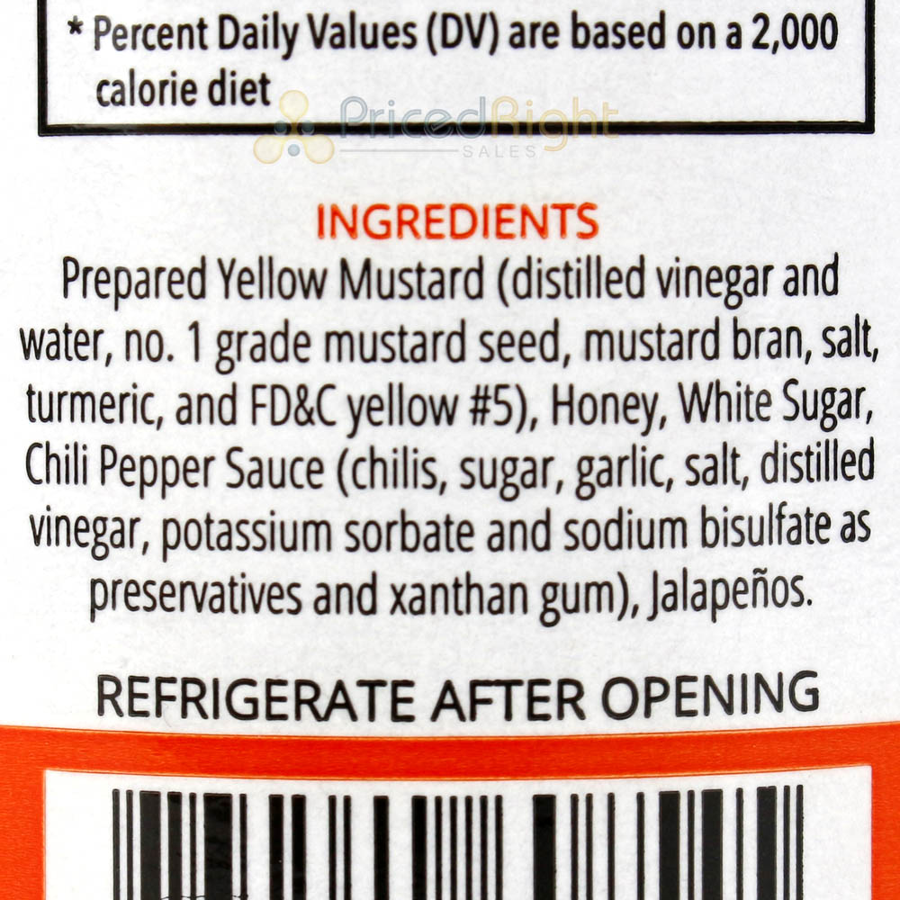Big Rick's Jalapeno Honey Mustard Sweet Full Flavored Zingy 18 oz. Jar