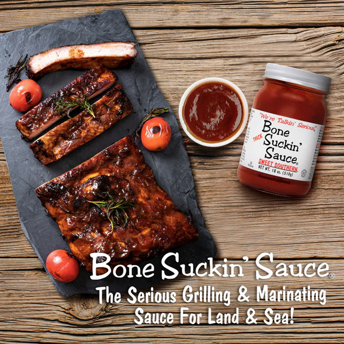 Bone Suckin BBQ Sauce Thicker Style 16 Oz Competition Rated Msg & Gluten Free