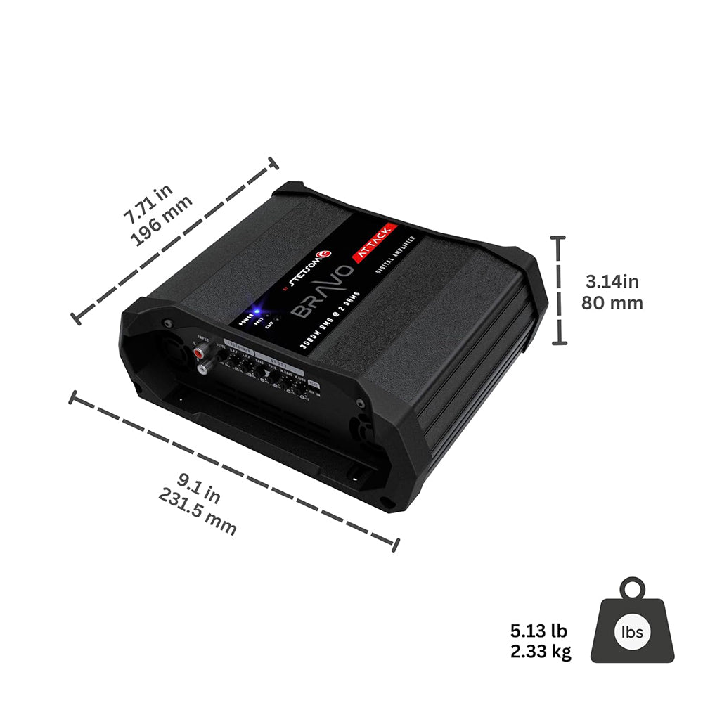 Stetsom 3000 Watts RMS Amplifier Mono Full Range 2 Ohm BRAVO_ATTACK_3000_2