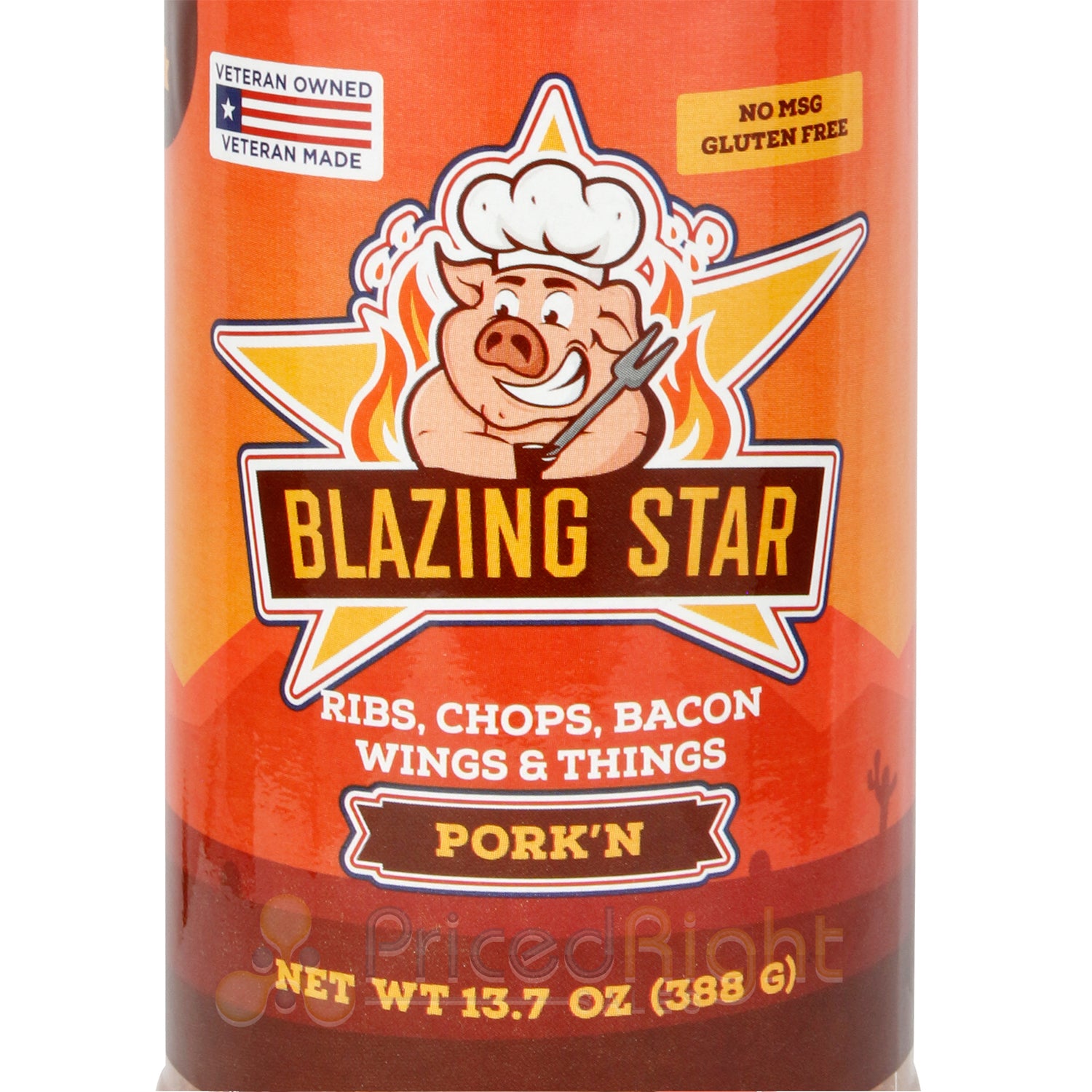 Blazing Star Pork'n Rub & Seasoning Sweet & Spicy Gluten Free No MSG 13.7 Oz