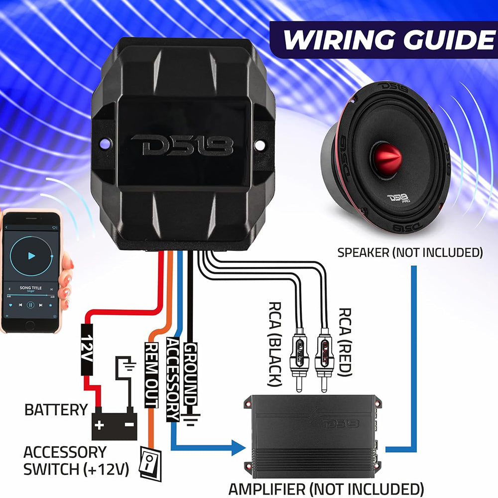 DS18 Universal Bluetooth 5.3 Audio Receiver Wireless Water-Resistant IP66