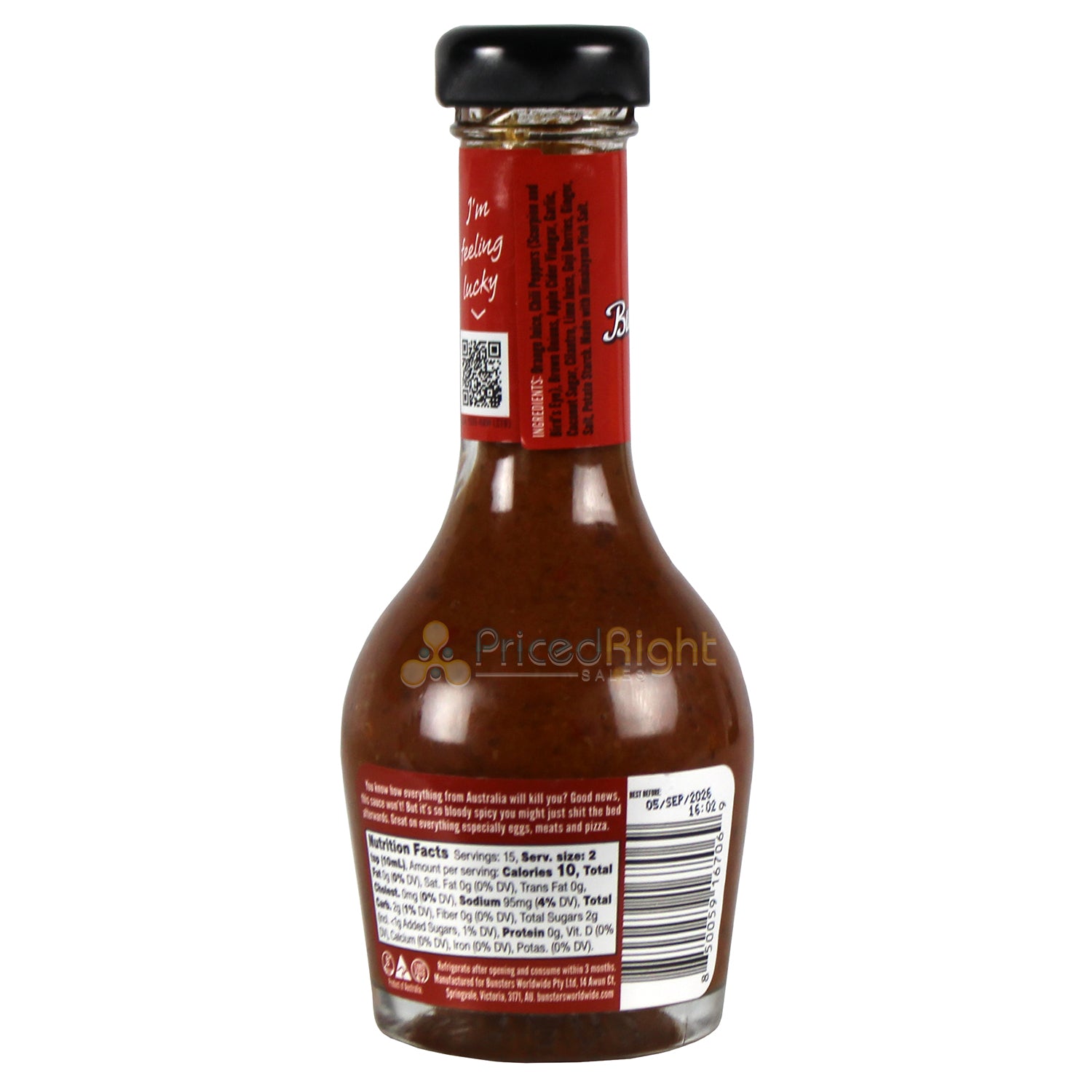 Bunsters The Bed Aussie Hot Sauce 12/10 Heat 5 Oz Gluten Free BUNSTERS-2087