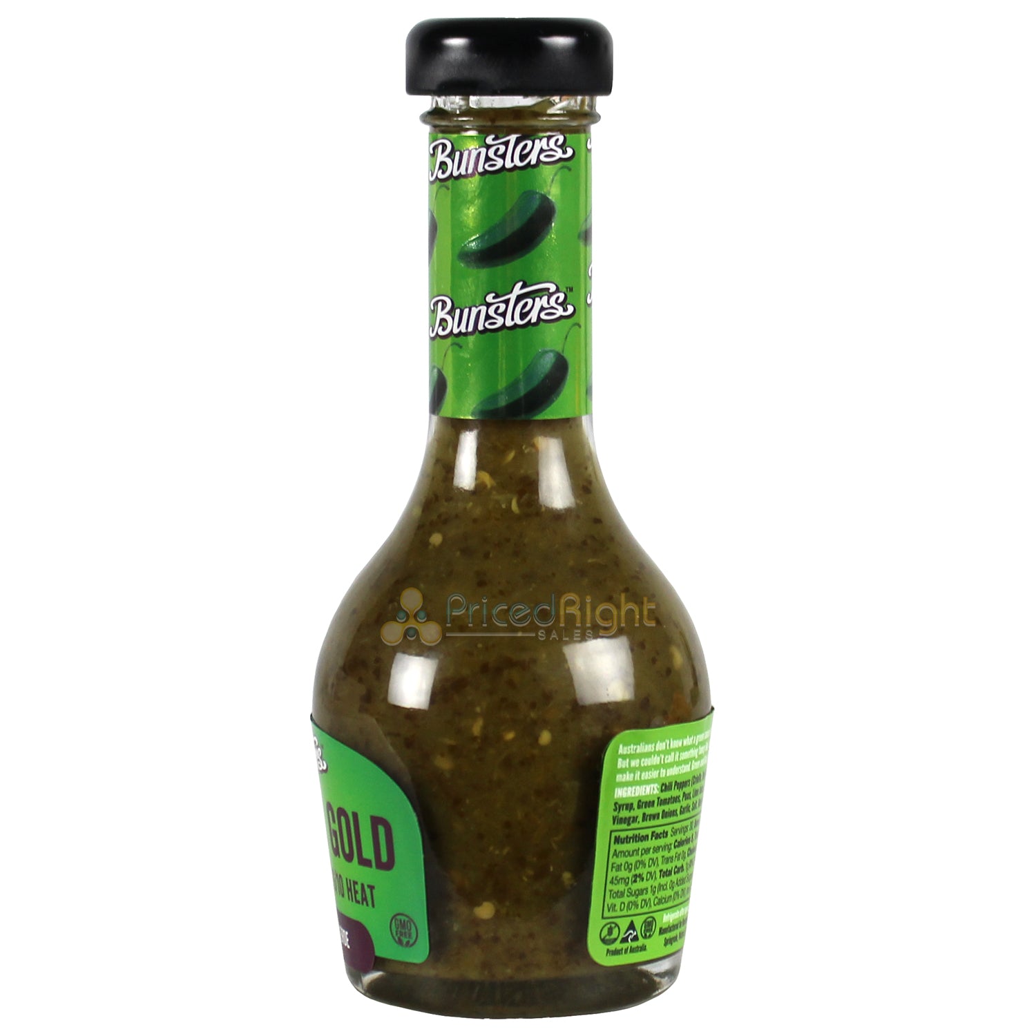 Bunsters Green & Gold Hot Sauce 5 Oz 6/10 Heat Aussie Salsa Verde BUNSTERS-2401