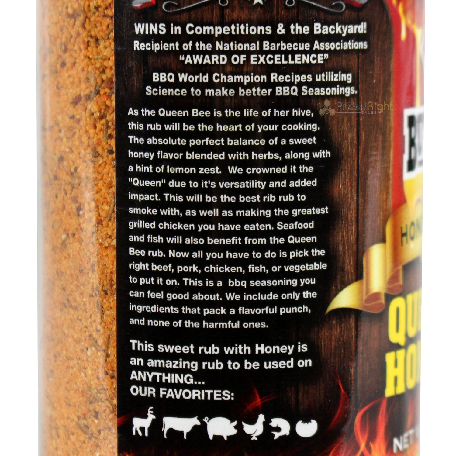 Butcher BBQ Queen Bee Honey Rub 12 Oz Gluten Free No MSG Made in USA BUTCH-QB