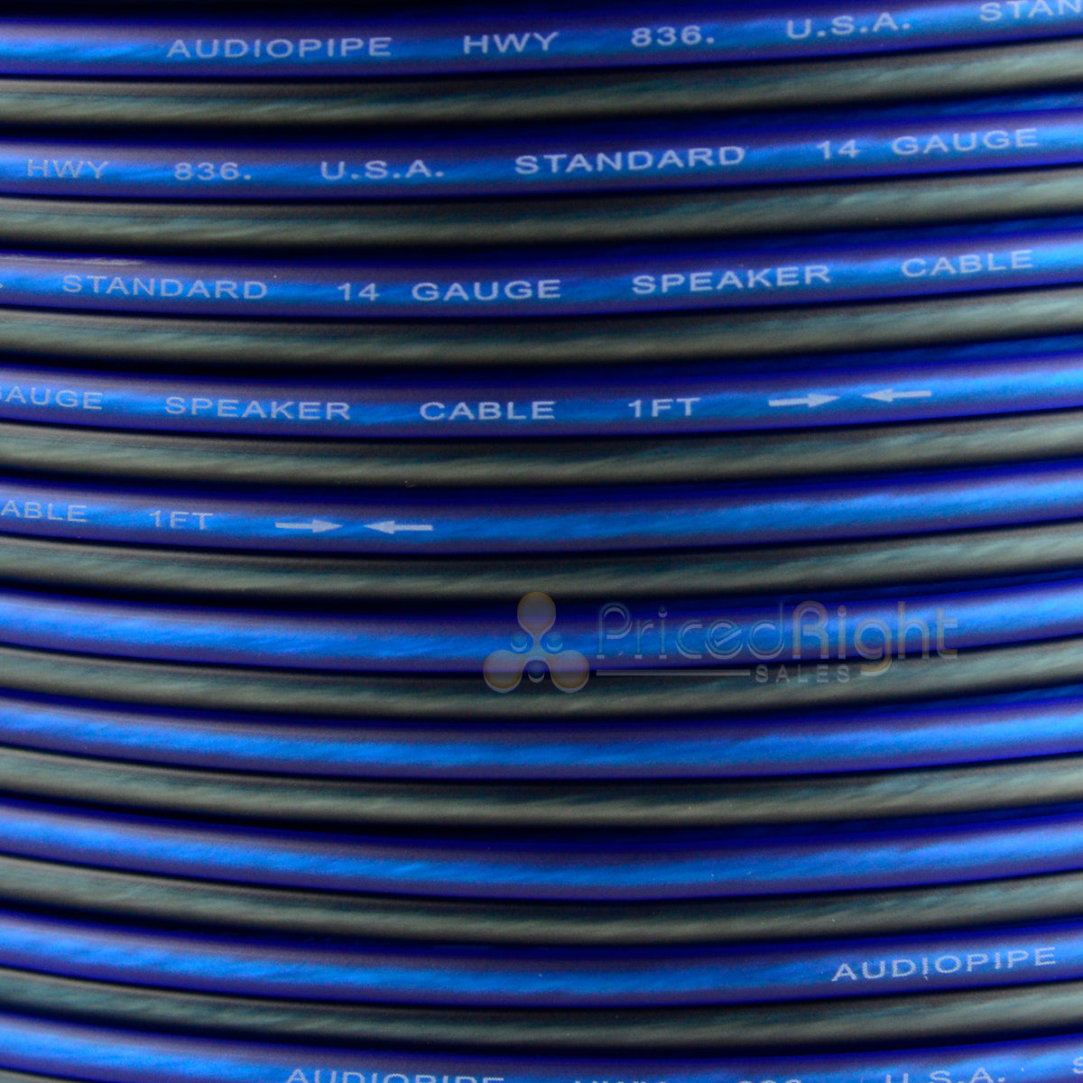 20 Feet 14 Gauge Blue Black Speaker Wire Cable Car Home Audio Flexible Audiopipe