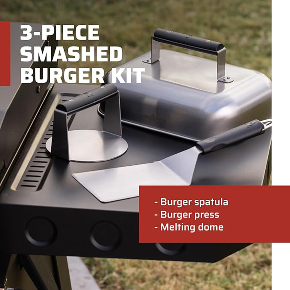 Camp Chef Smash Burger Kit Stainless Steel Spatula Press and Melting Dome BGSET3