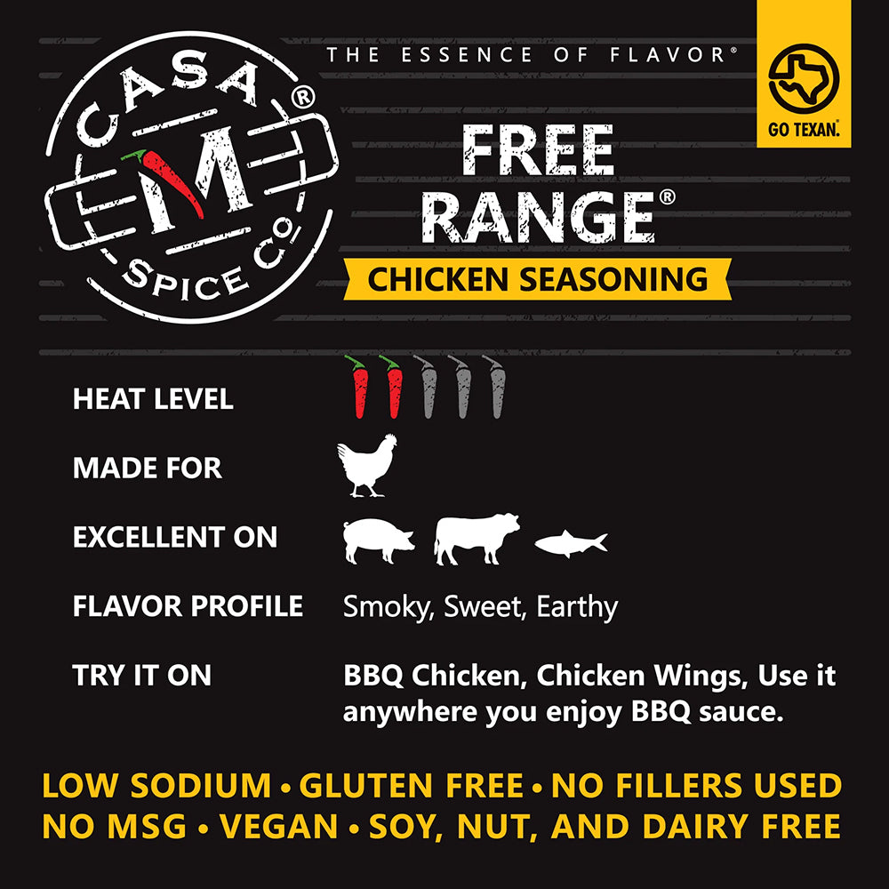 Casa M Spice Co Free Range Chicken Seasoning 5.5 Oz Gluten Free Vegan CASAFREE