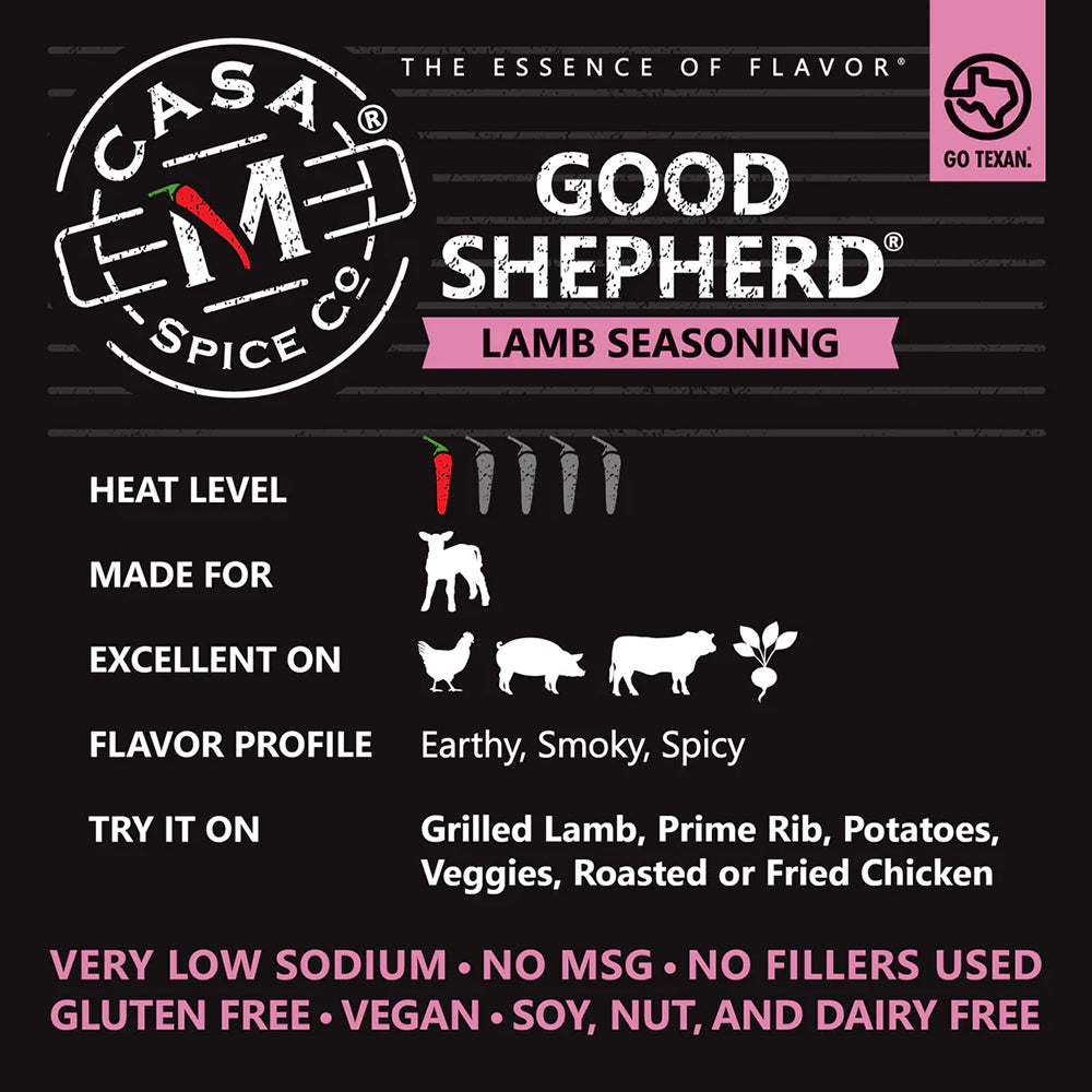 Casa M Spice Co Good Shepherd Lamb Seasoning 4.25 Oz Gluten Free Vegan CASAGOOD