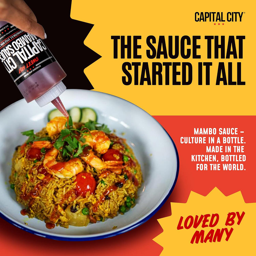 Capital City Sweet Hot Mambo Sauce 12 Oz Fat Free Low Calorie CC-012SH