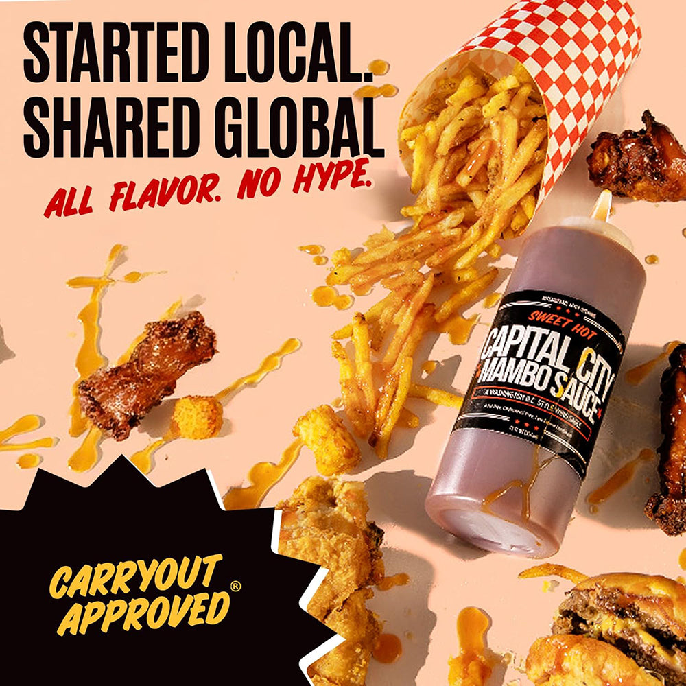 Capital City Sweet Hot Mambo Sauce 12 Oz Fat Free Low Calorie CC-012SH