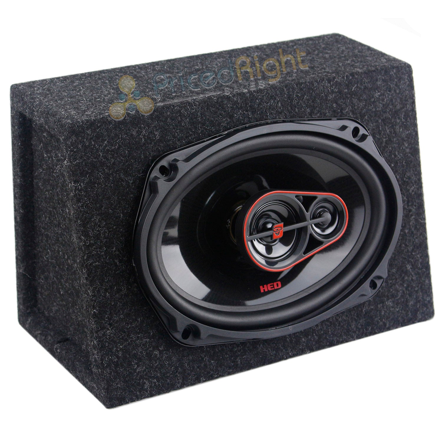 Cerwin Vega H7693 6x9" 3-Way Coaxial Speakers With Angled Enclosure Speaker Box