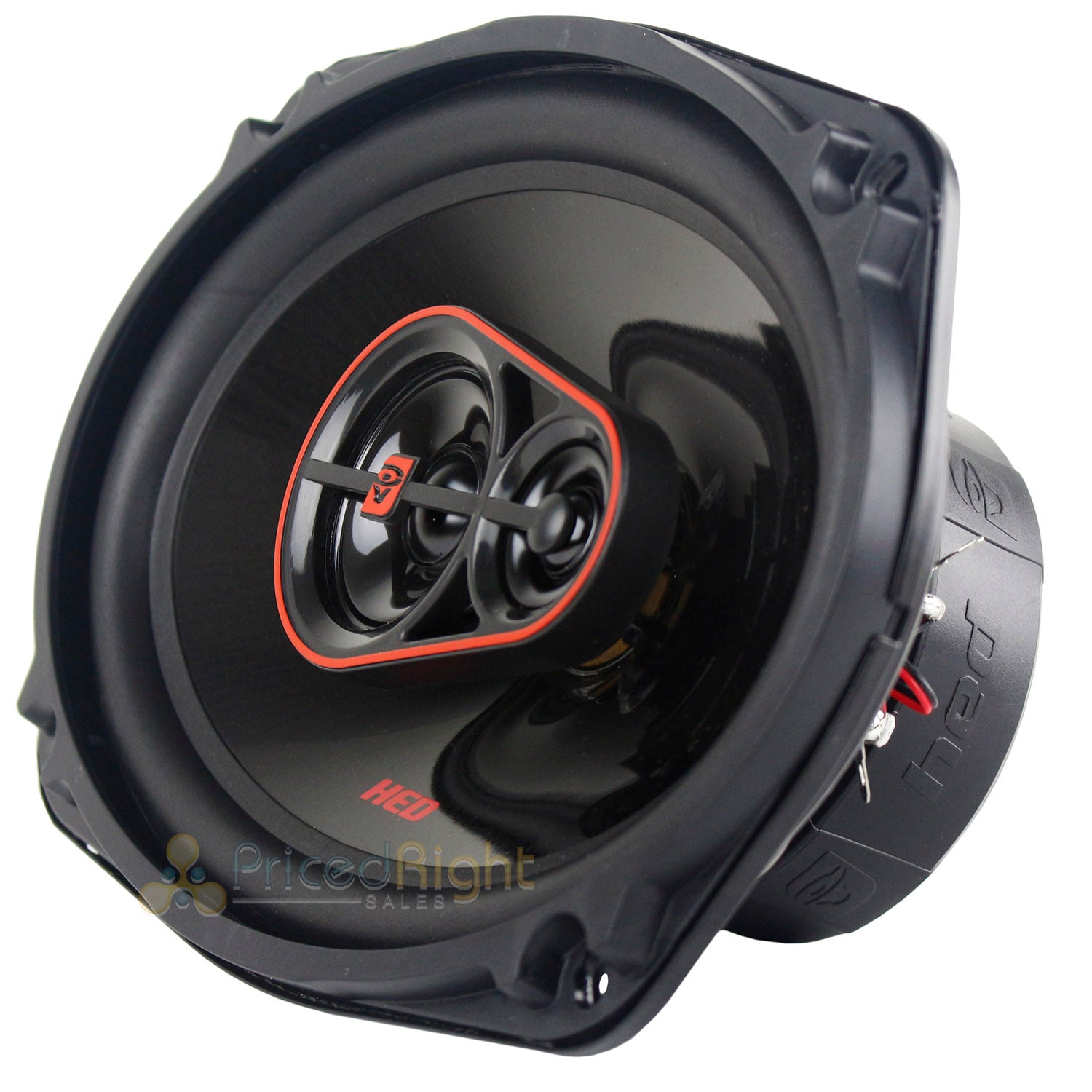 Cerwin Vega H7693 6x9" 3-Way Coaxial Speakers With Angled Enclosure Speaker Box