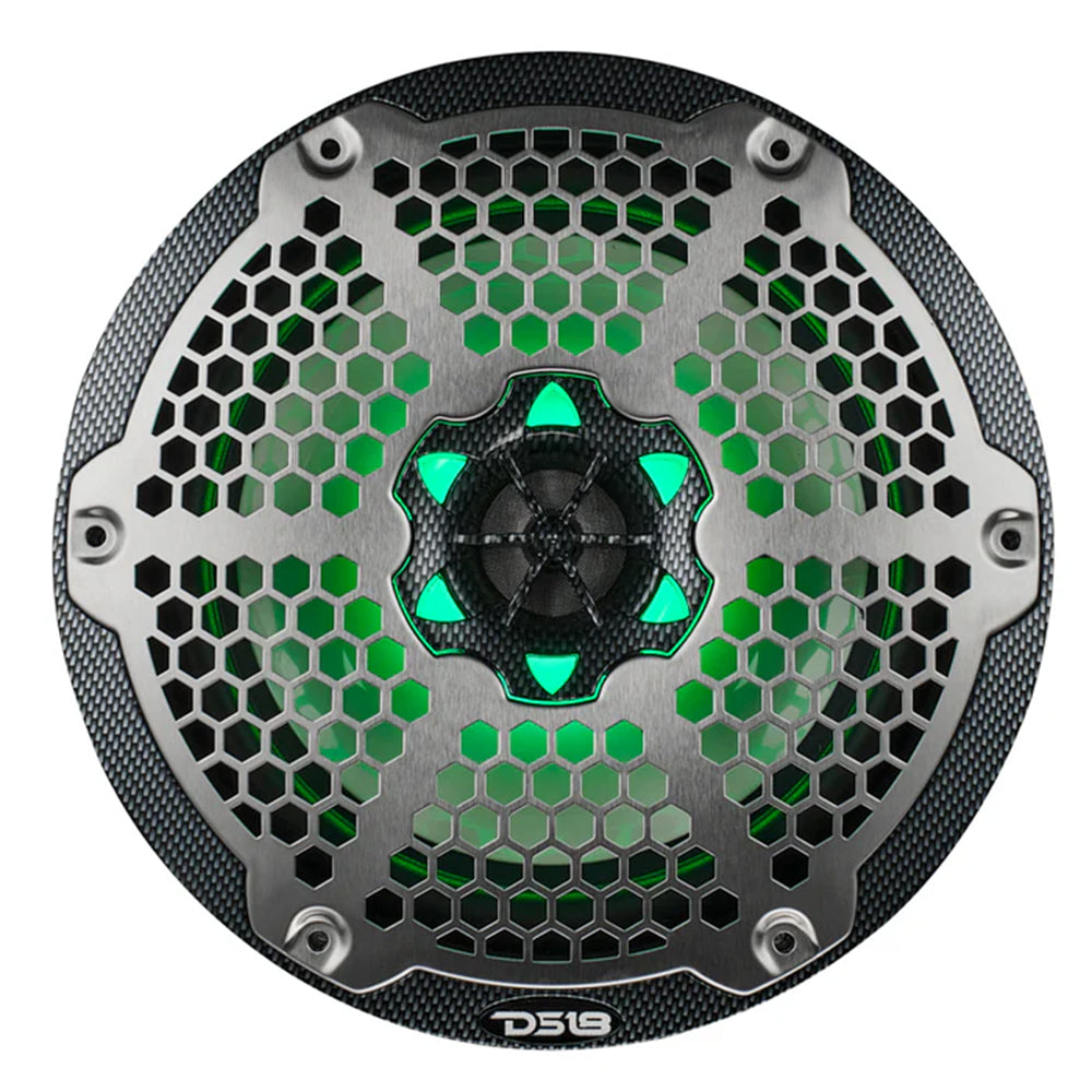 Pair of DS18 8" 2-Way Speakers Marine Hydro ATV RGB LED Lights 375W Peak CF-8M