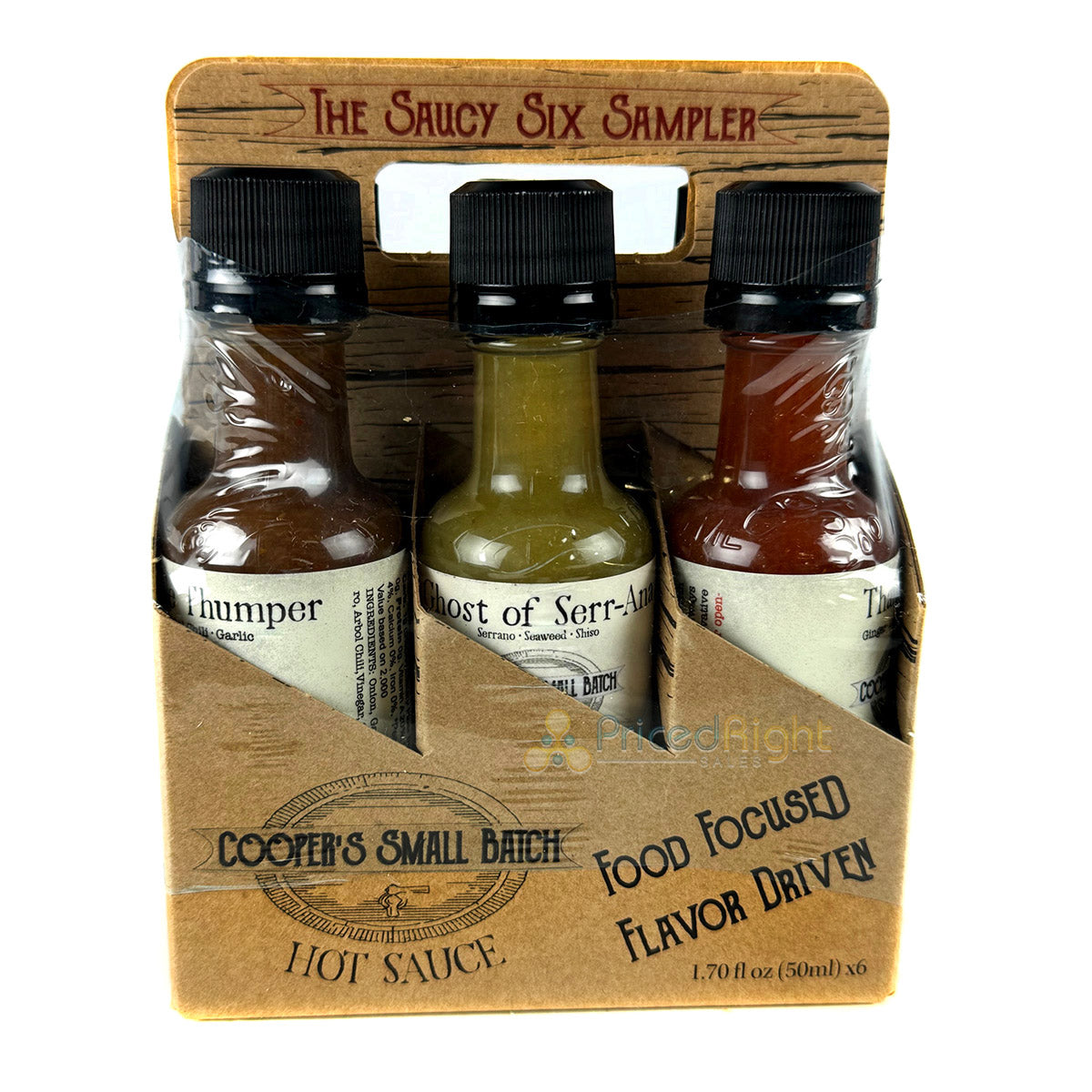 Cooper's Small Batch Saucy Six Sampler Hot Sauce Pack Gift Set Flavor Driven