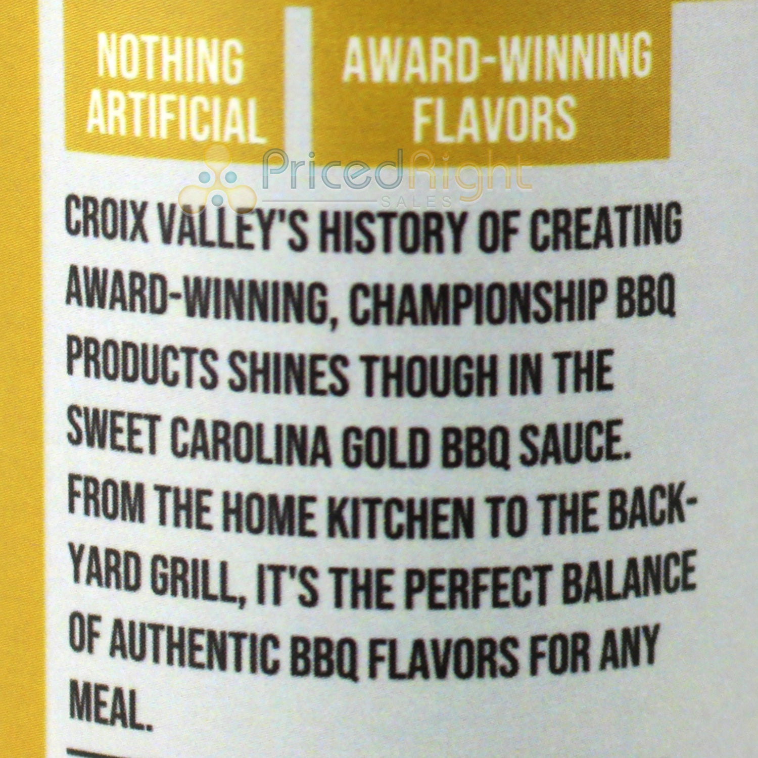 Croix Valley Foods Foundry Series Sweet Carolina Gold BBQ Sauce 14 Oz Vegan