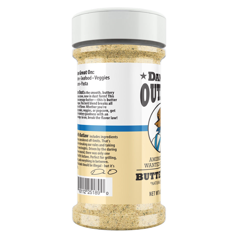 Dan-O's Outlaw Butter Dust 6.9 Oz Garlic Onion 0 Calories DBD69