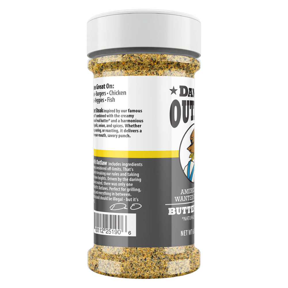 Dan-O's Outlaw Butter Steak Seasoning 6.9 Oz Garlic Onion DBP69
