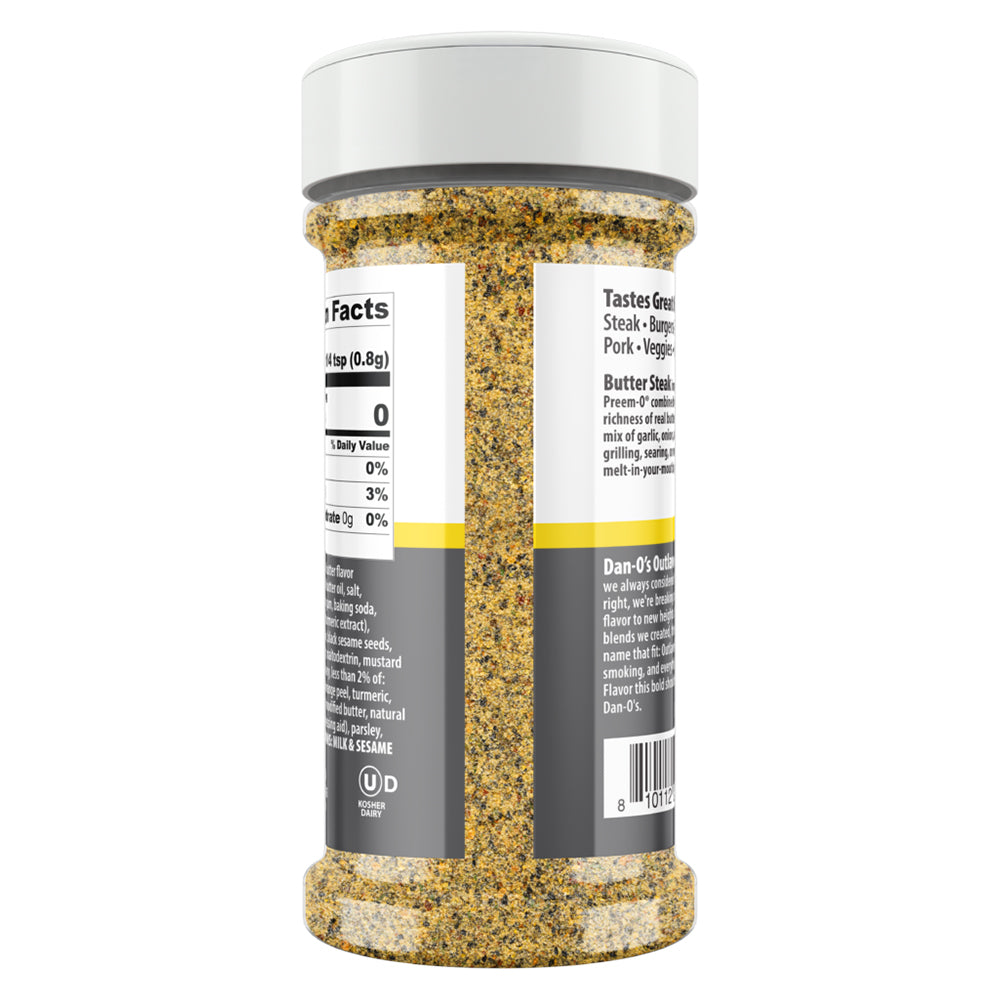 Dan-O's Outlaw Butter Steak Seasoning 6.9 Oz Garlic Onion DBP69