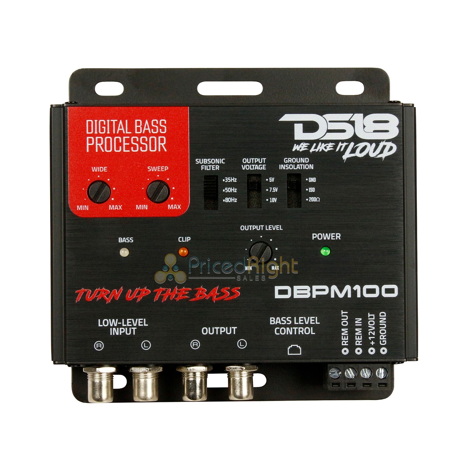 DS18 Compact Digital Bass Processor 2 Channel Preamp Input Output Black DBPM100