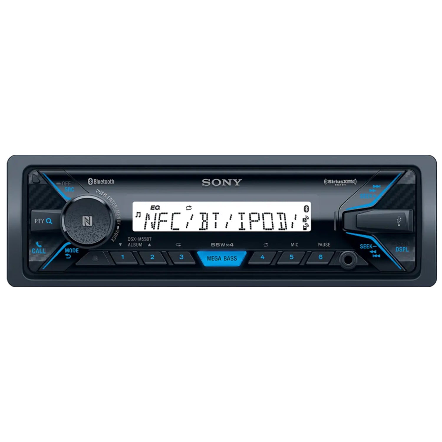 Sony Mechless Marine Media Receiver Bluetooth AM/FM MP3 USB Mega Bass DSX-M55BT