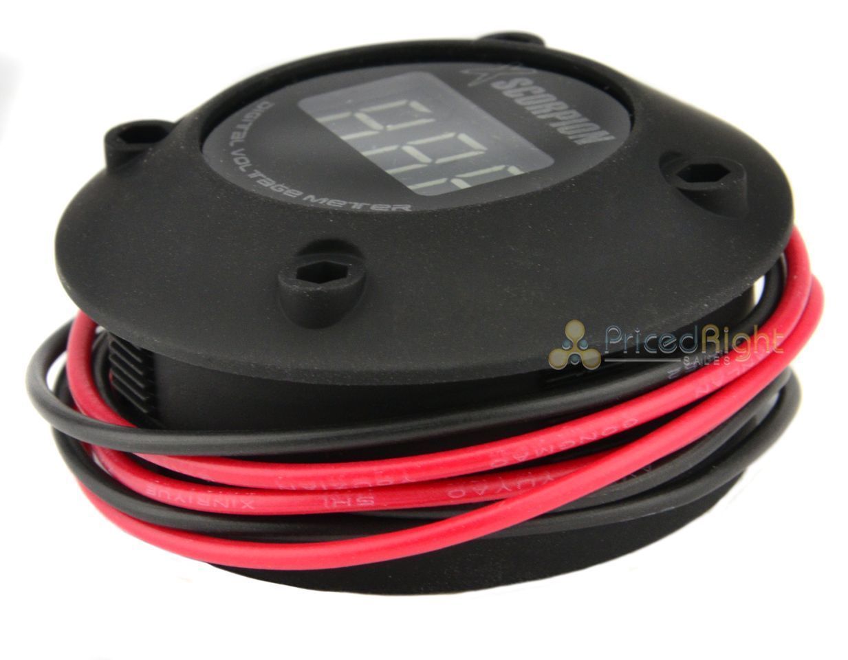 12V Digital Volt Meter Gauge Red LED Car Audio Voltage Display Black Round
