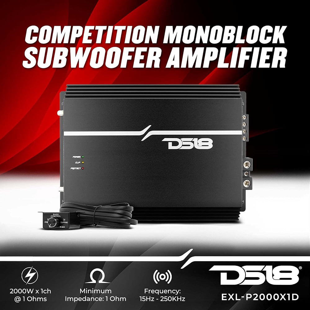 DS18 EXL 1 Channel Class D Amplifier 2000W 1 OHM EXL-P2000X1D