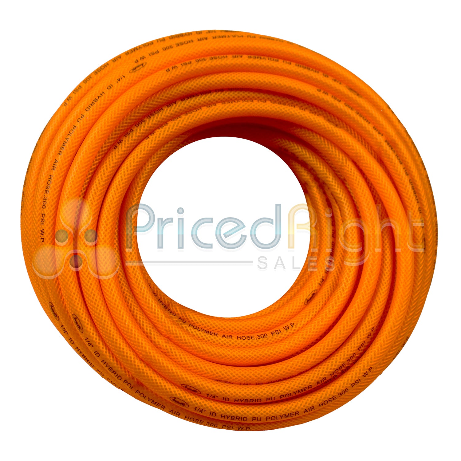 1/4" x 100 ft Air Hose with Bend Restrictors High Flow Hybrid Polymer FA14100RC3