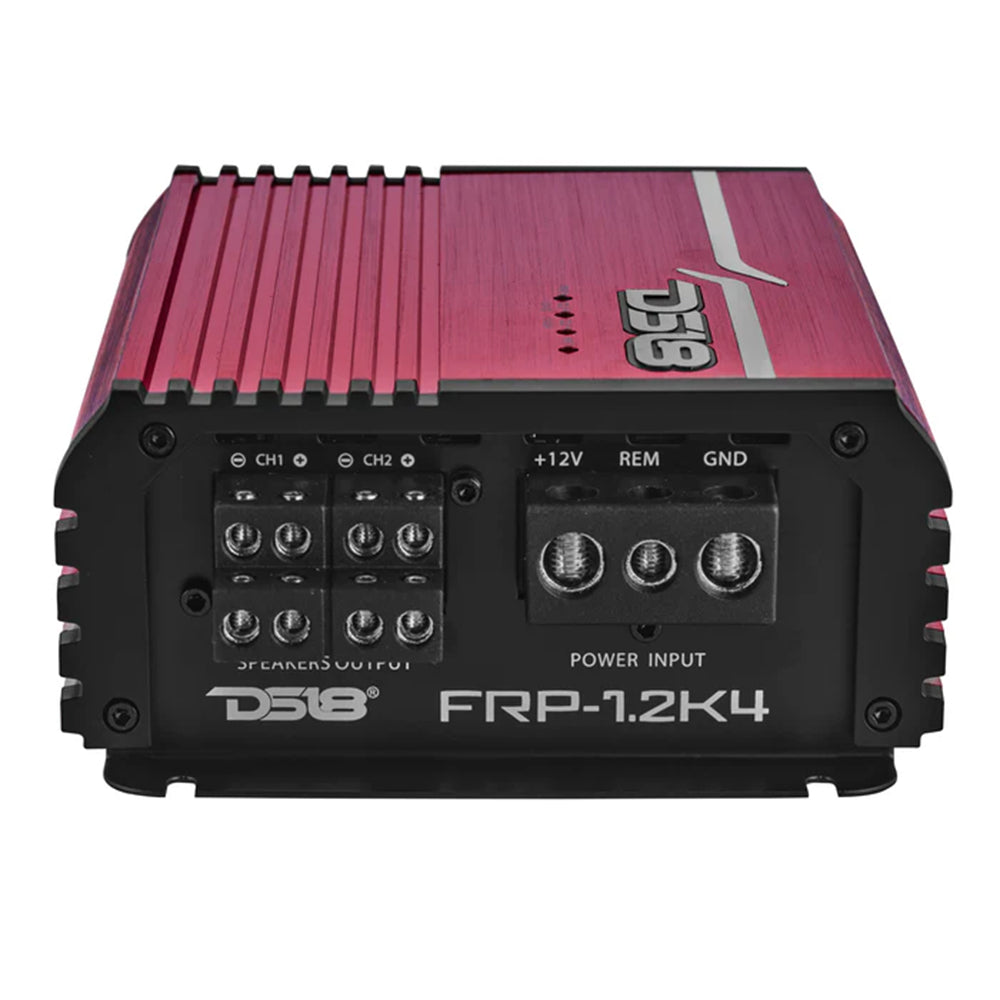 DS18 FRP Compact 4 Channel Class D Amplifier Red 1200W RMS FRP-1.2K4/RD