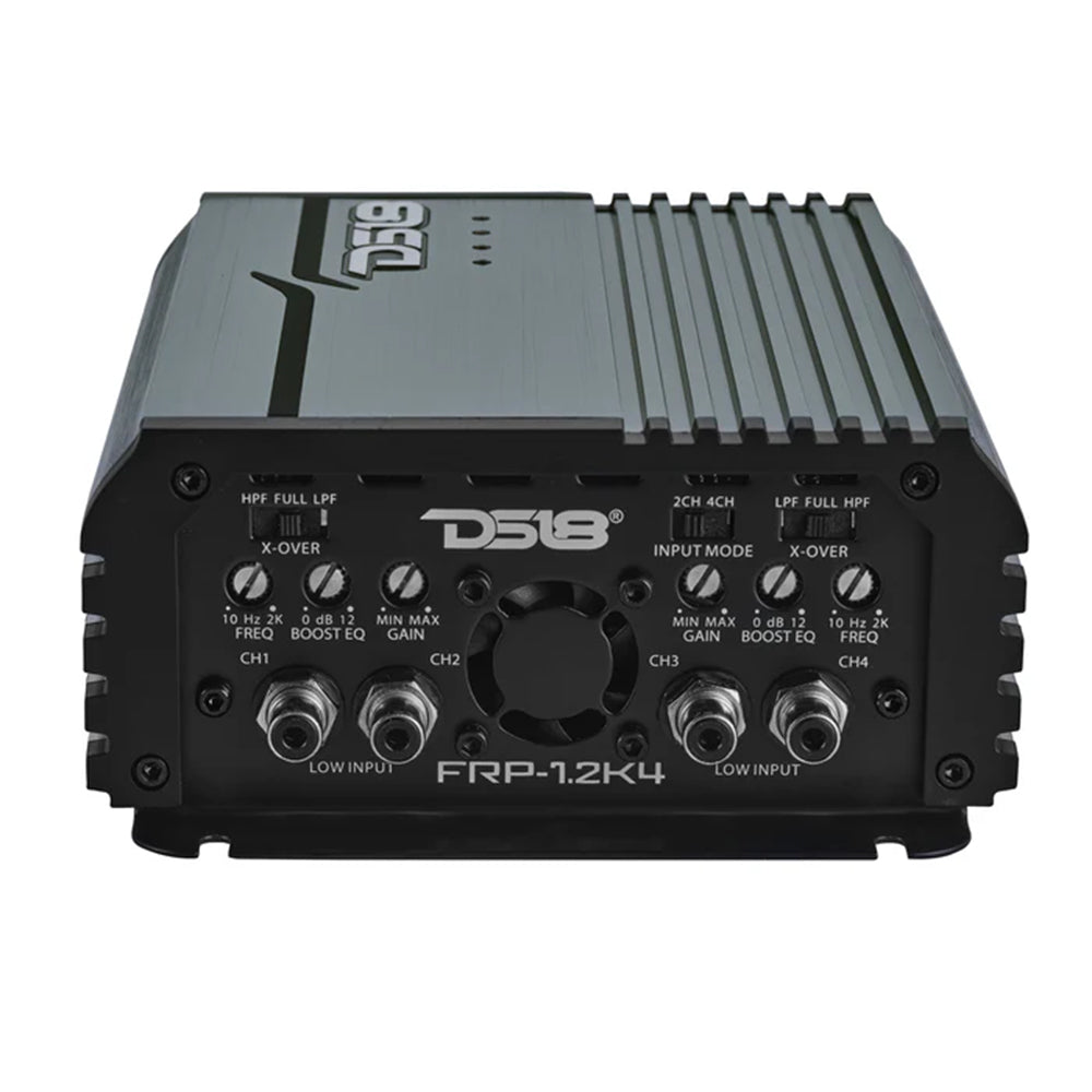 DS18 FRP Compact 4 Channel Class D Amplifier Titanium 1200W RMS FRP-1.2K4/TI