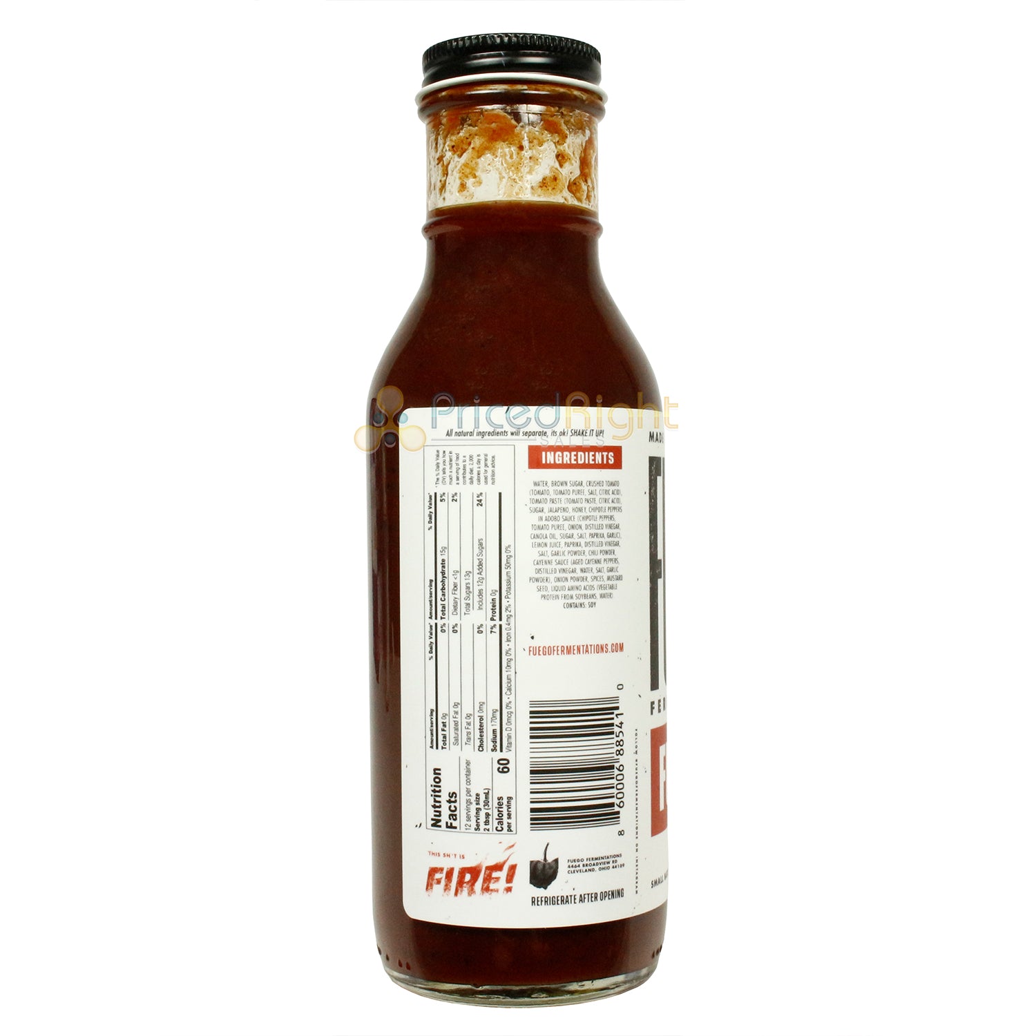 Fuego Fermentations Fuego Q BBQ Sauce Sweet & Savory Gluten Free Vegan 12 Ounce