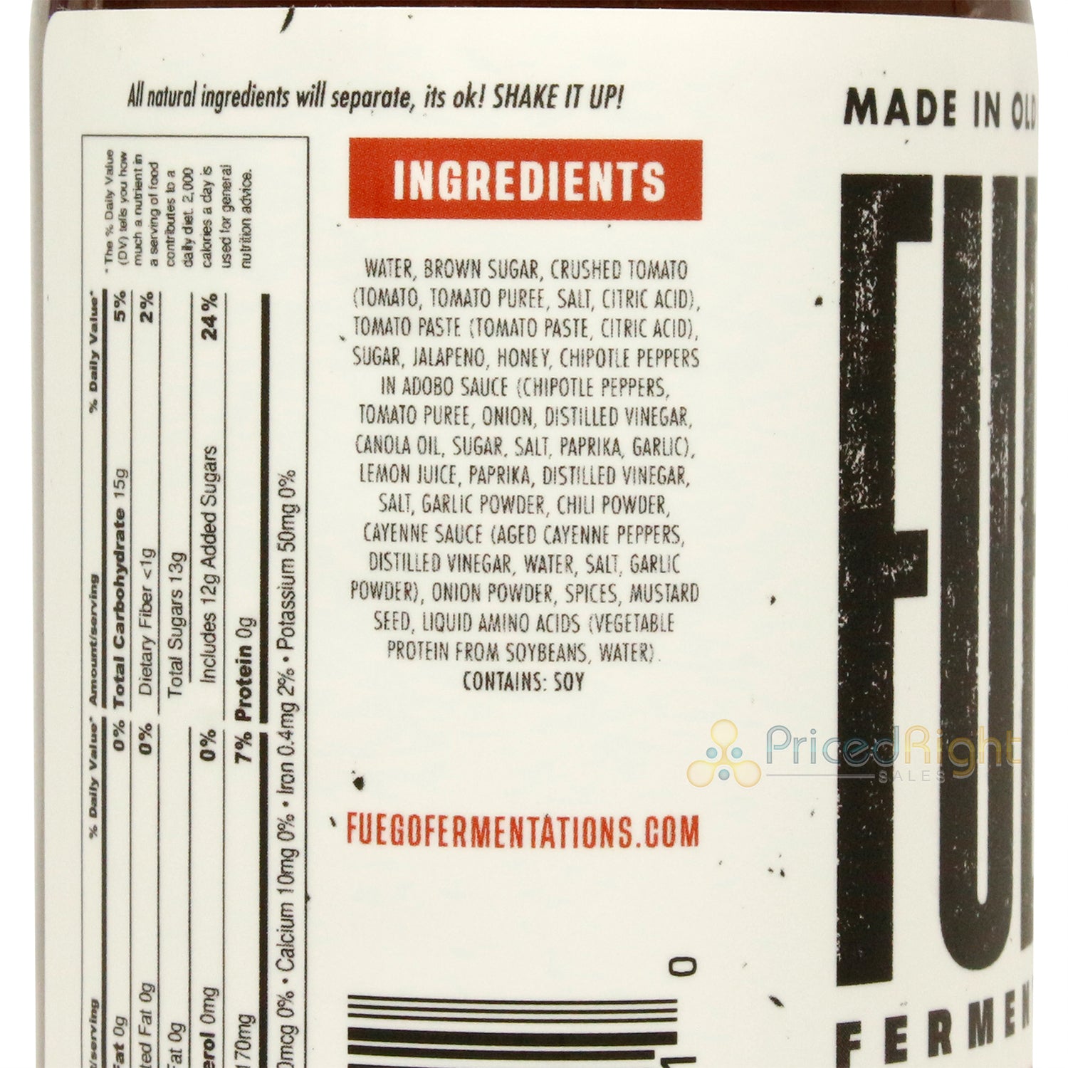 Fuego Fermentations Fuego Q BBQ Sauce Sweet & Savory Gluten Free Vegan 12 Ounce