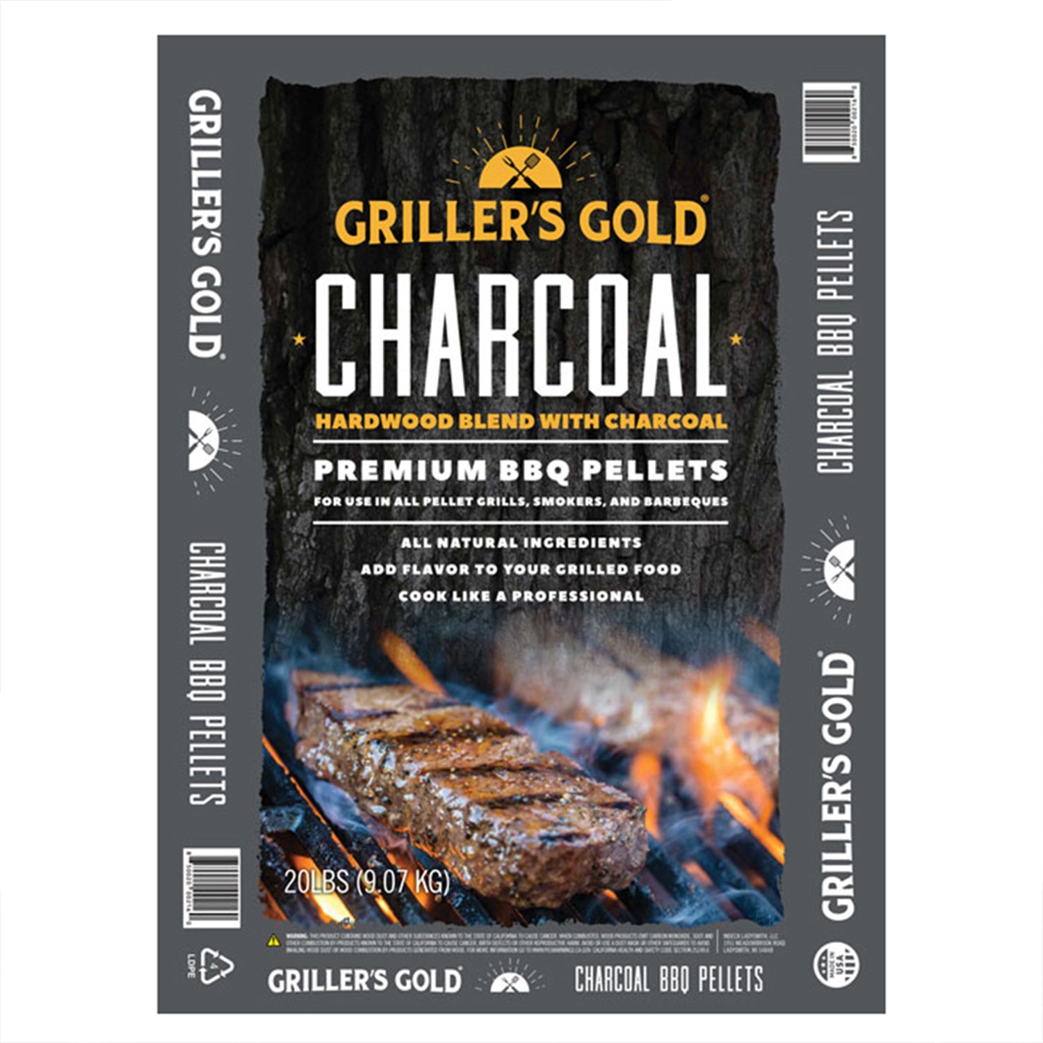 Griller's Gold Hardwood Charcoal Premium Blend All Natural Pellets 20lb Bag