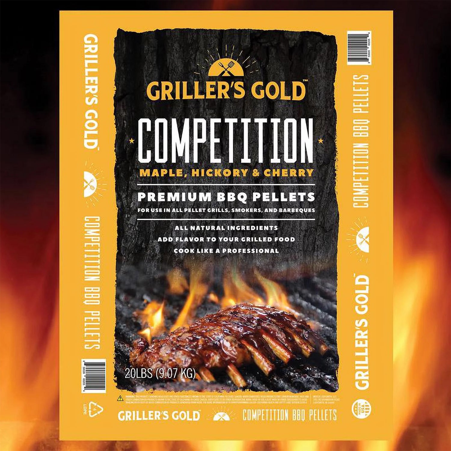 Griller's Gold Competition Blend Maple Hickory & Cherry Premium BBQ Pellets 20lb