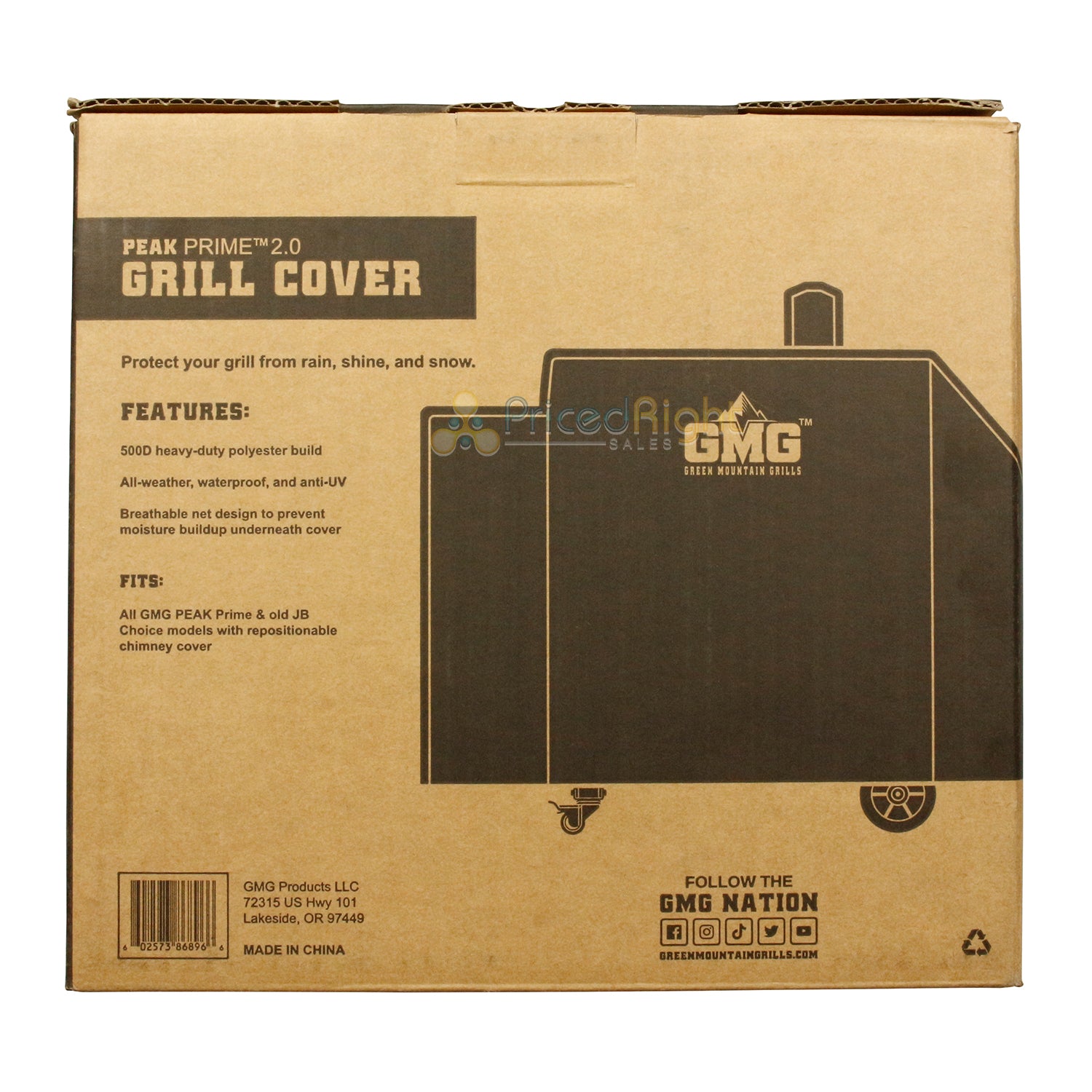 Green Mountain Grills Cover Peak Prime & JB Choice Models Weather Resistant