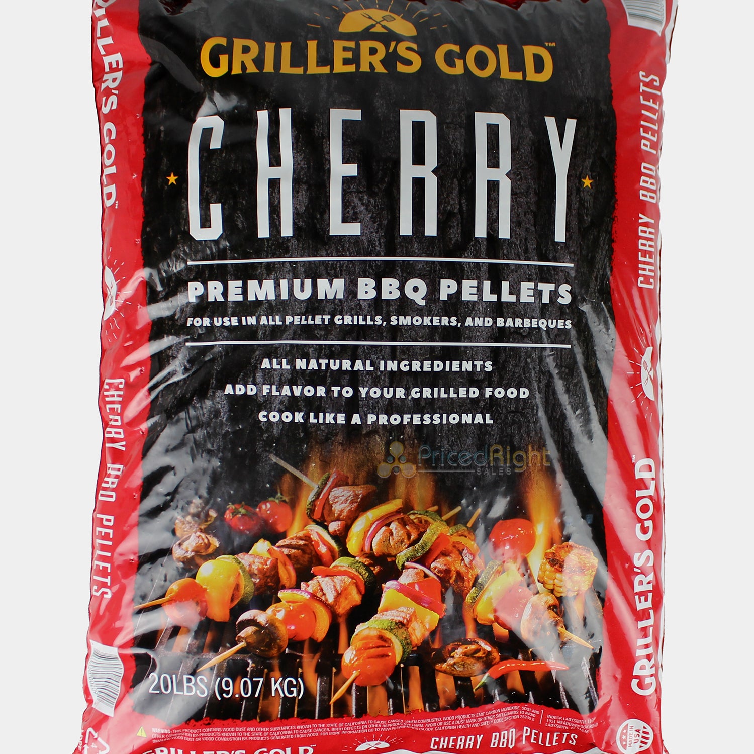 Griller's Gold Premium Cherry BBQ Pellets 20 lb All Natural Ingredients Sweet