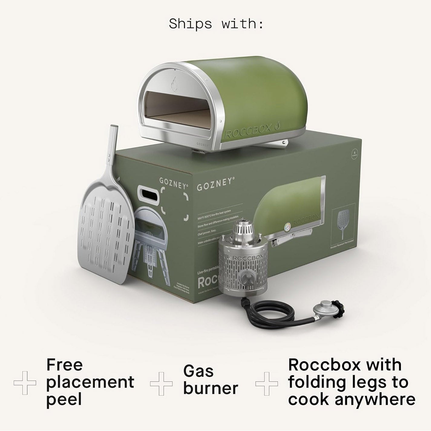 Gozney Roccbox Portable Outdoor Pizza Oven Propane Gas Restaurant Grade Olive